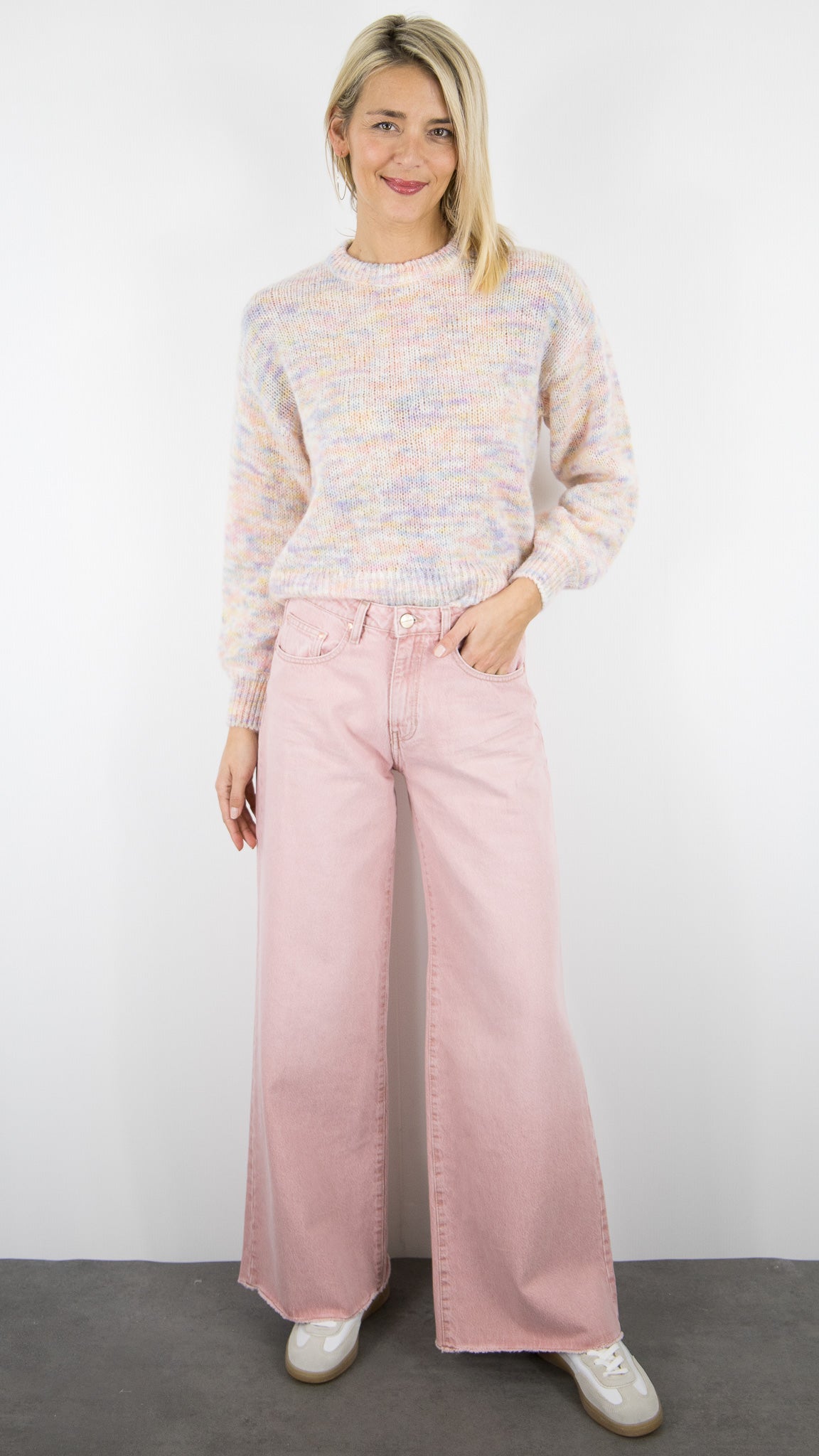 JEANS LARGE ROSE BUVARD POUR FEMME DENIM STUDIO JUDE FLAMINGO