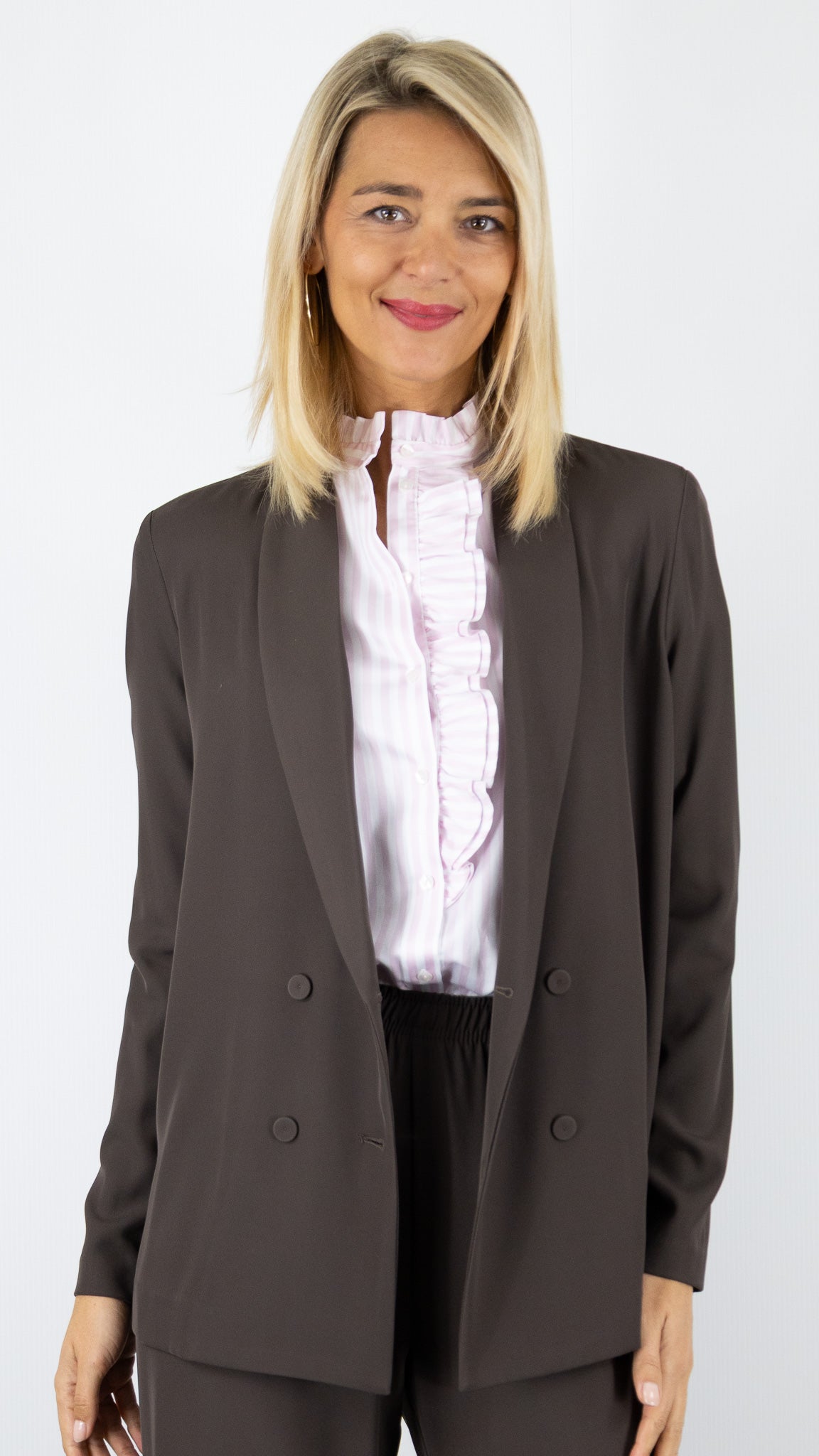 BLAZER CROISE FLUIDE MORO CHOCO FEMME  IMPERIAL JV06KDF 