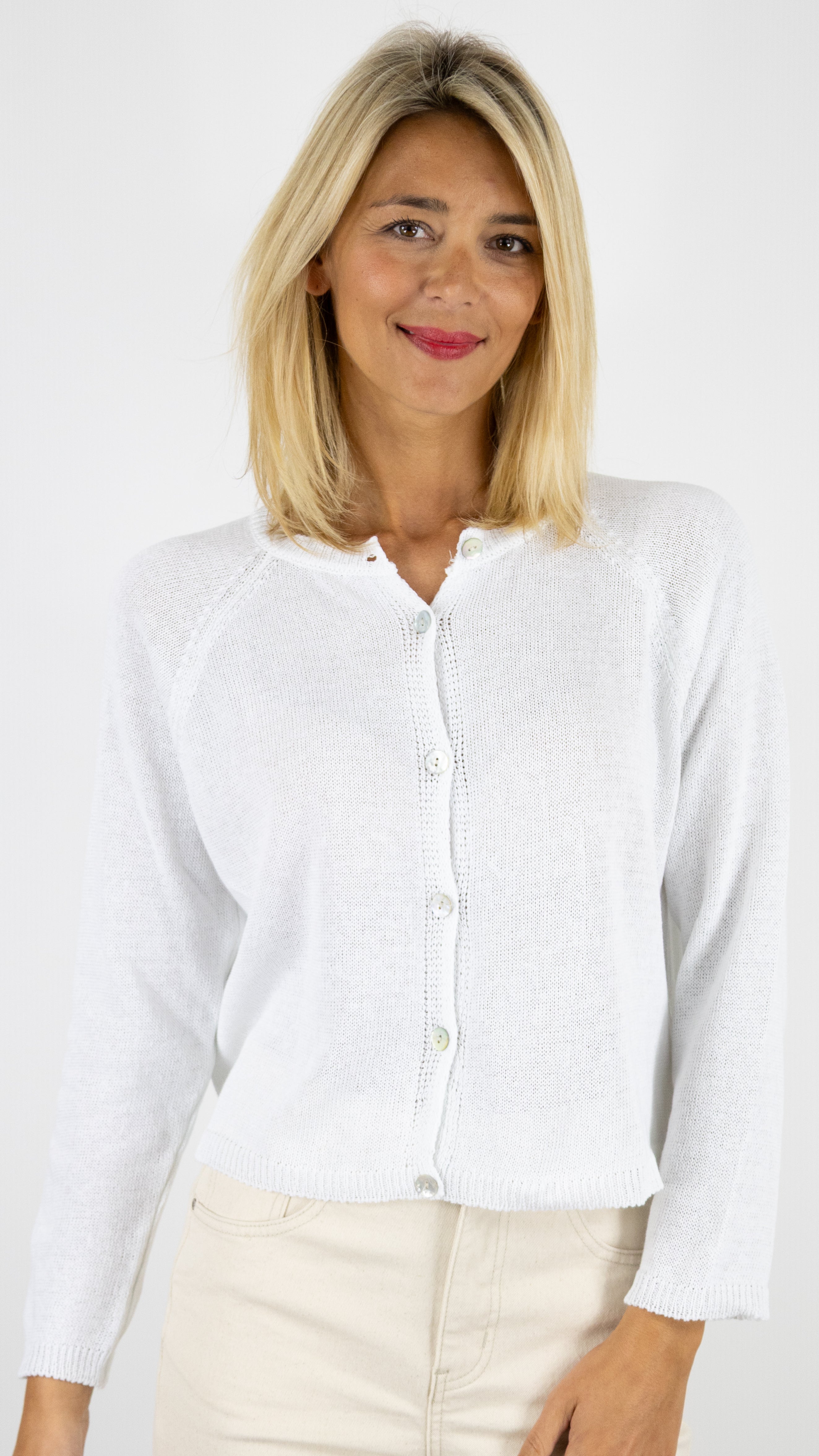 CARDIGAN FIN ALEXANDRE LAURENT K8249#COLOR_BLANC