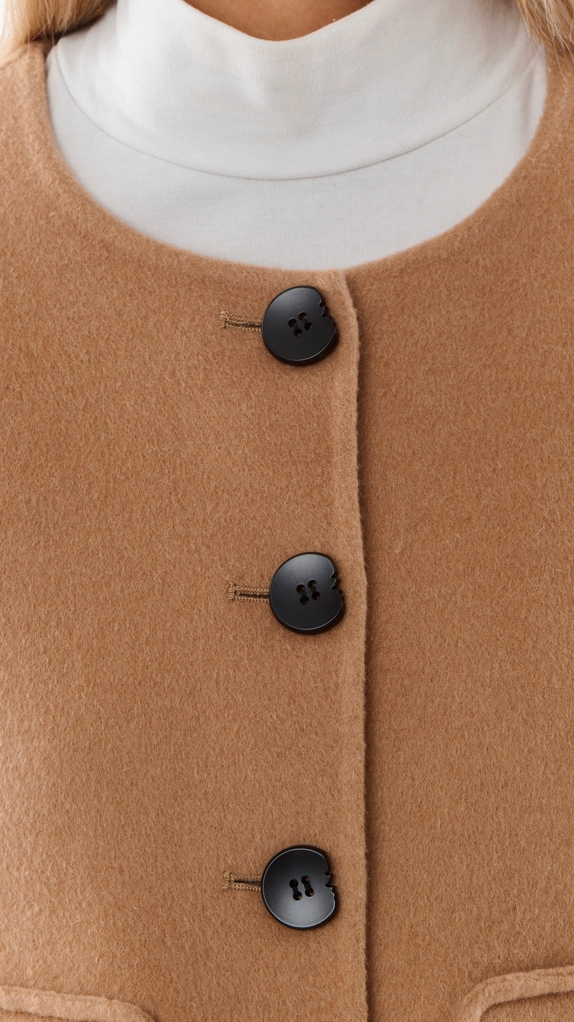 VESTE COURTE EN LAINE TISSU DOUBLE FACE POUR FEMME GIOVANNI KAREN#COLOR_CAMEL