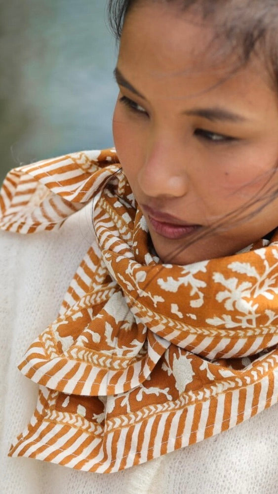 FOULARD IMPRIME EN COTON BELLEMME KATE#COLOR_CAMEL