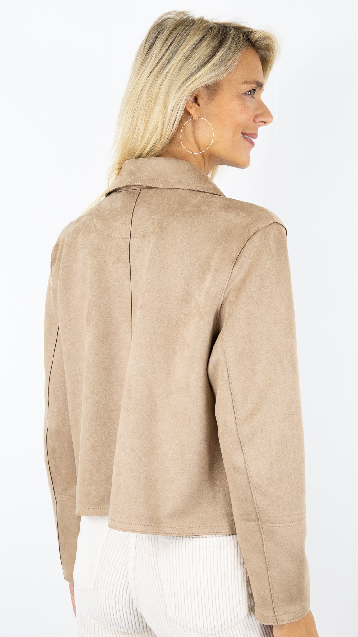 VESTE EN FAUX DAIM BEIGE POUR FEMME BIANCA KATHERIN 64010