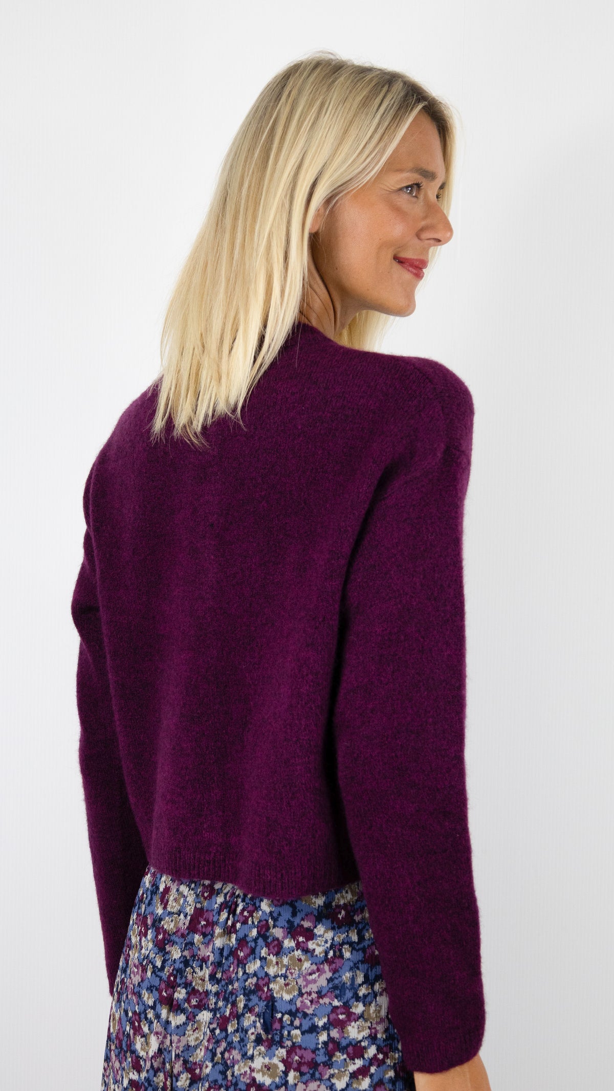 CARDIGAN EN MAILLE MOUSSEUSE POUR FEMME AN'GE LETIANA#COLOR_VIOLINE