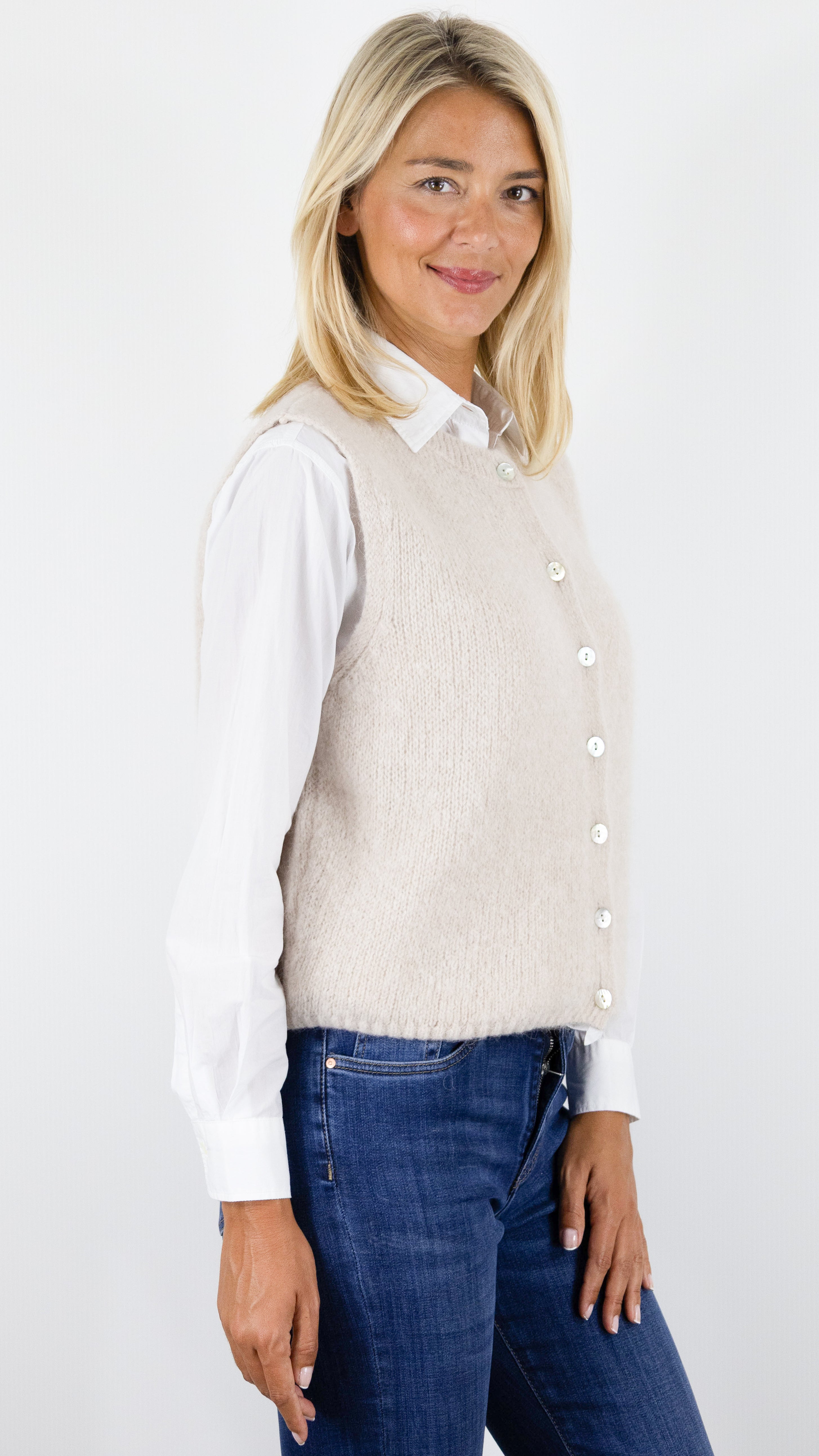 GILET SANS MANCHES EN KID MOHAIR POUR FEMME NAIS KM25069#COLOR_BEIGE