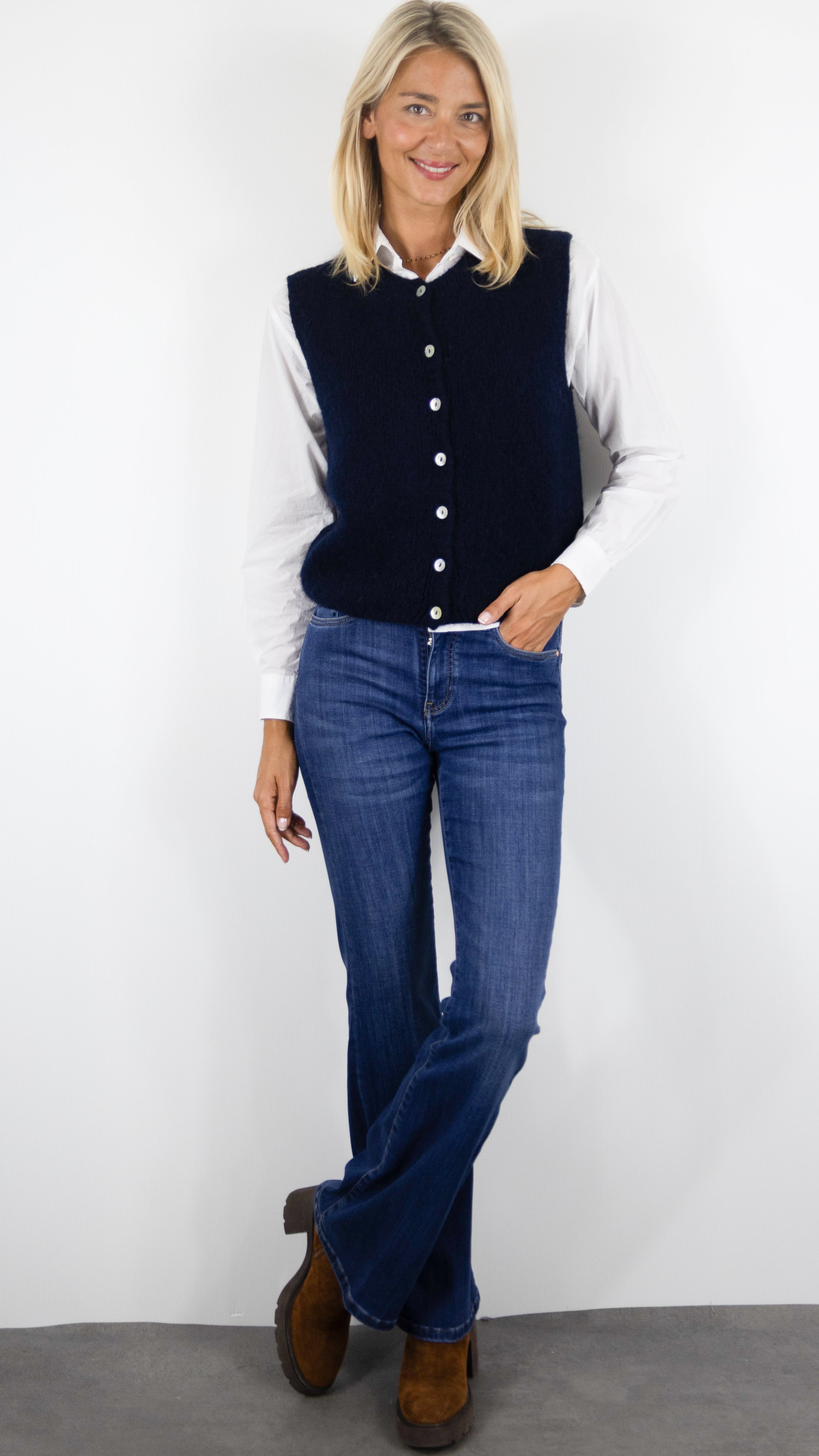 GILET SANS MANCHES EN KID MOHAIR POUR FEMME NAIS KM25069#COLOR_MARINE