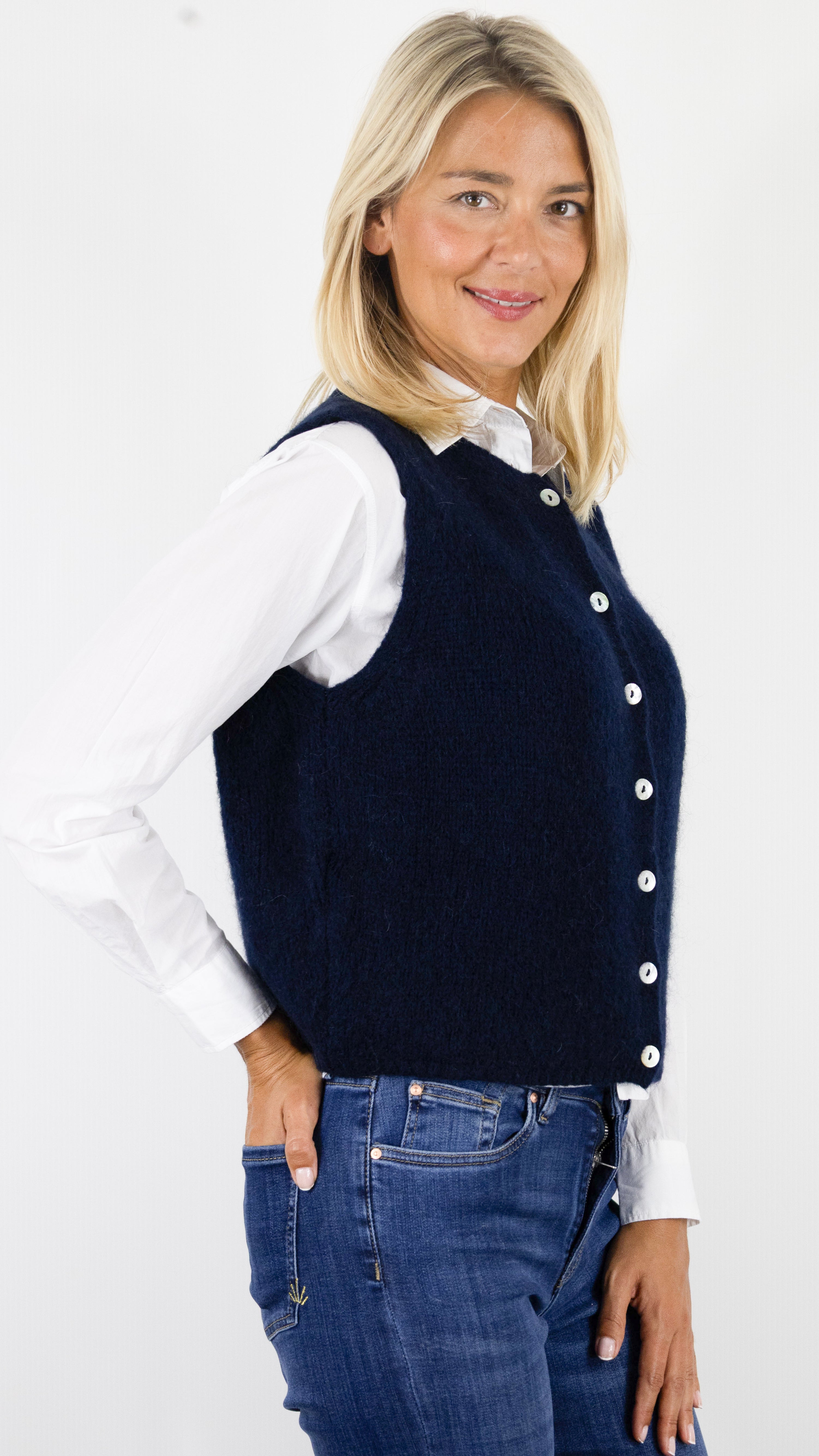 GILET SANS MANCHES EN KID MOHAIR POUR FEMME NAIS KM25069#COLOR_MARINE