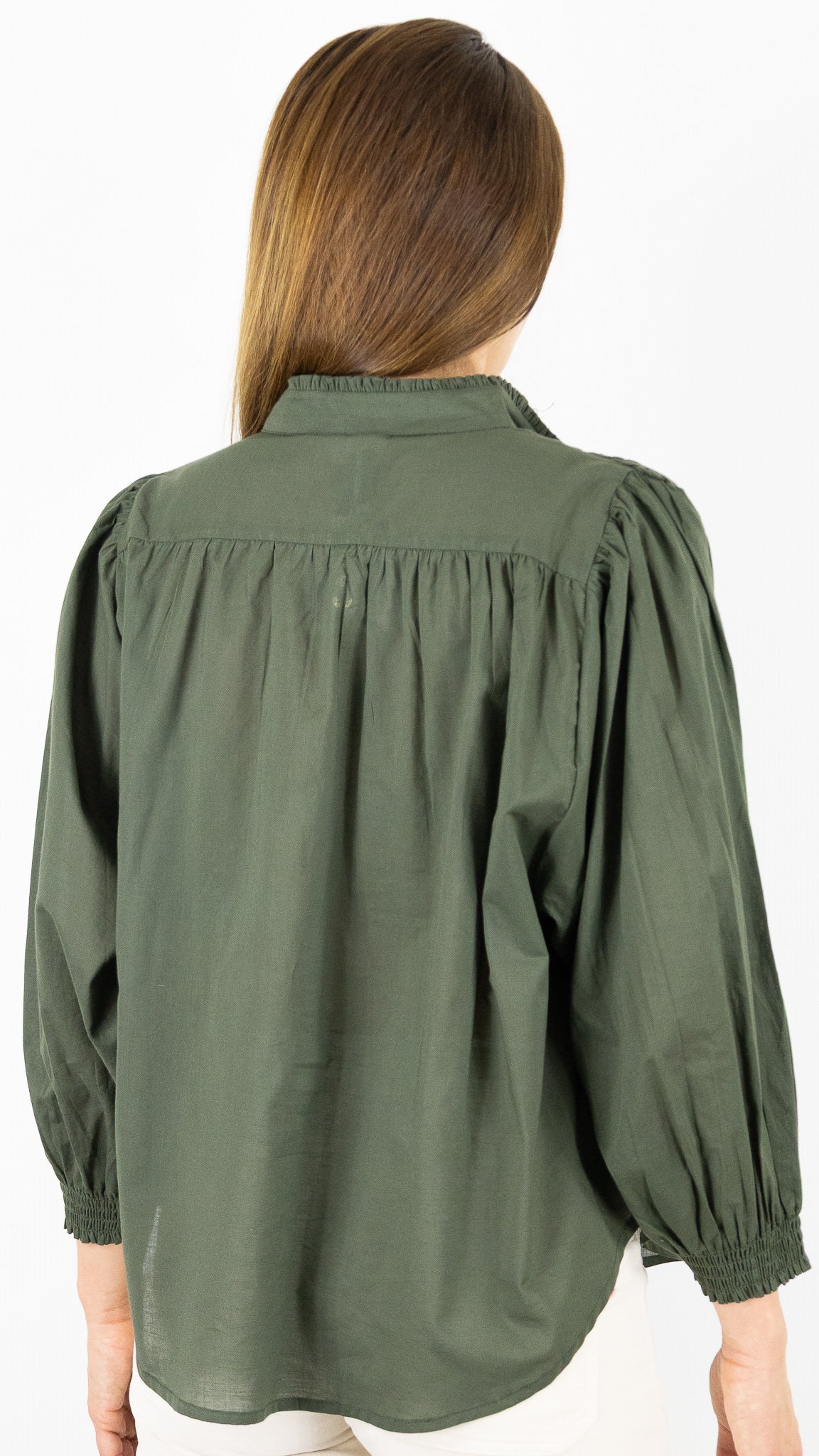 BLOUSE AMPLE MANCHES BALLOS EN COTON  LUK AP L1026#COLOR_KAKI