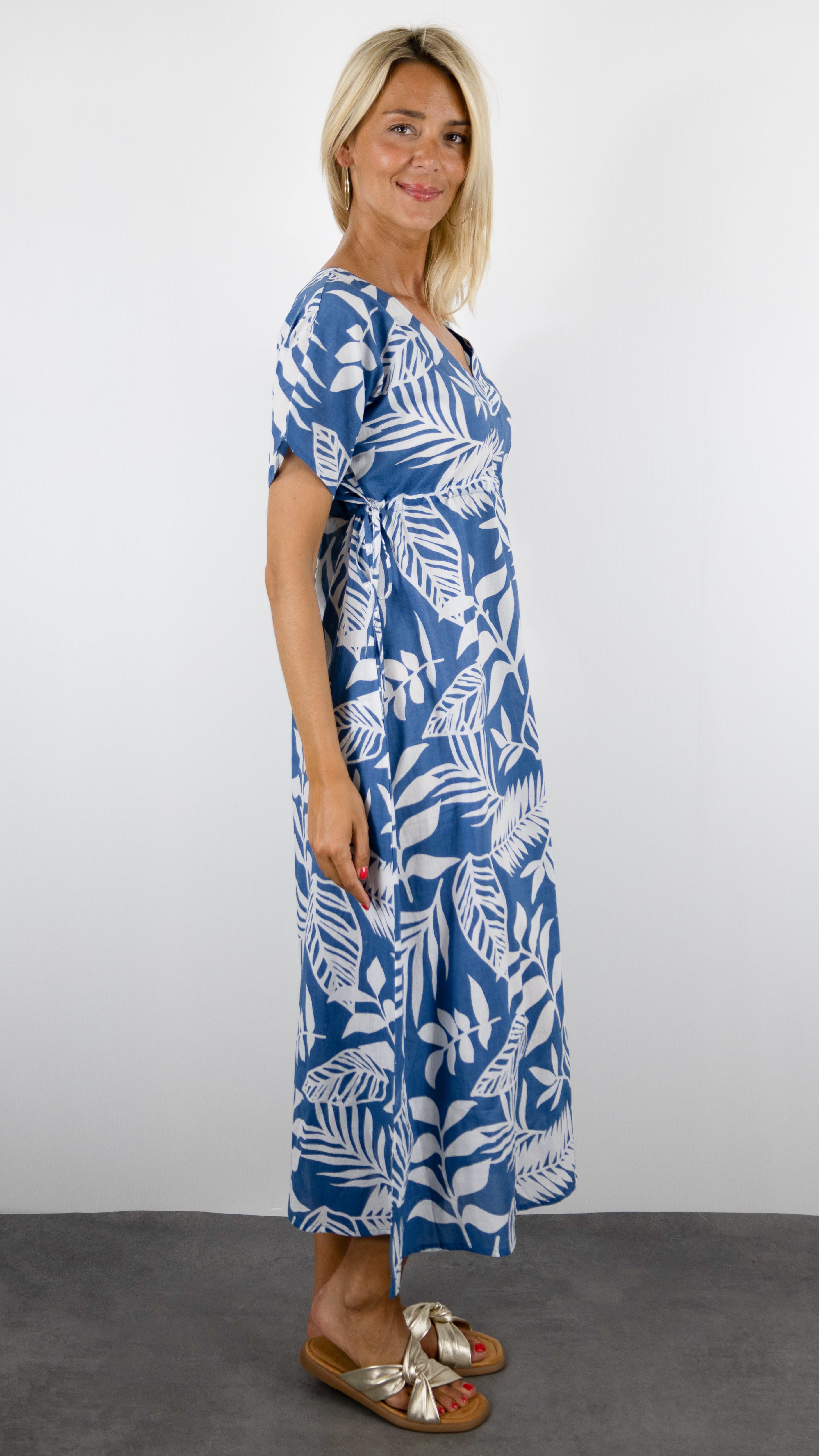 ROBE LONGUE FLEURI BLEU TERRE ROUGE LA500