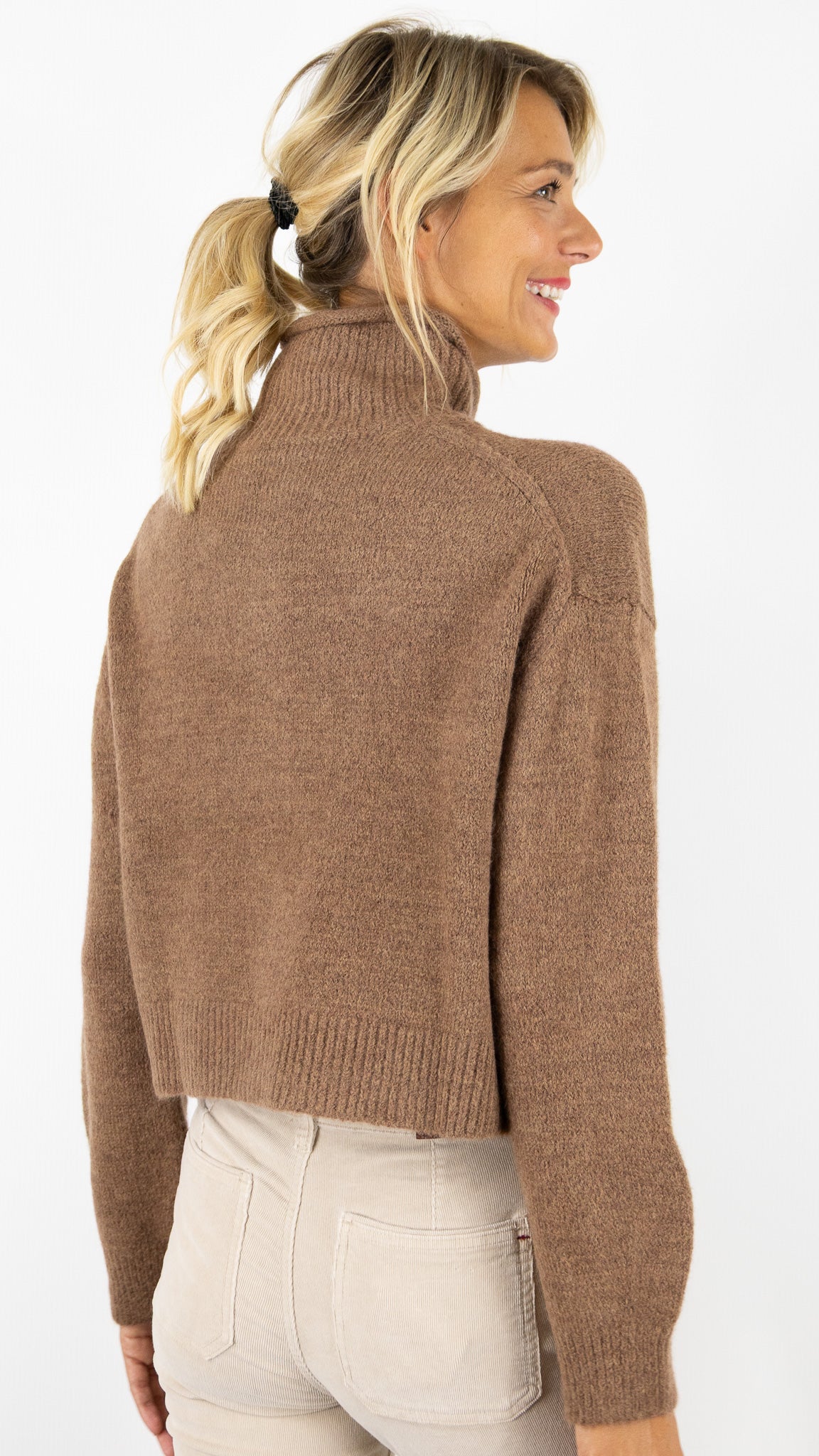 GILET EPAIS COL MONTANT FEMME AN'GE LAKEYLA#COLOR_MARRON GLACE