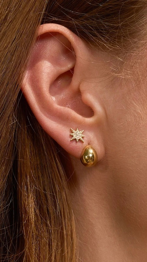 BOUCLES D'OREILLE EN ACIER CHIRURGICAL  ZAG LARME