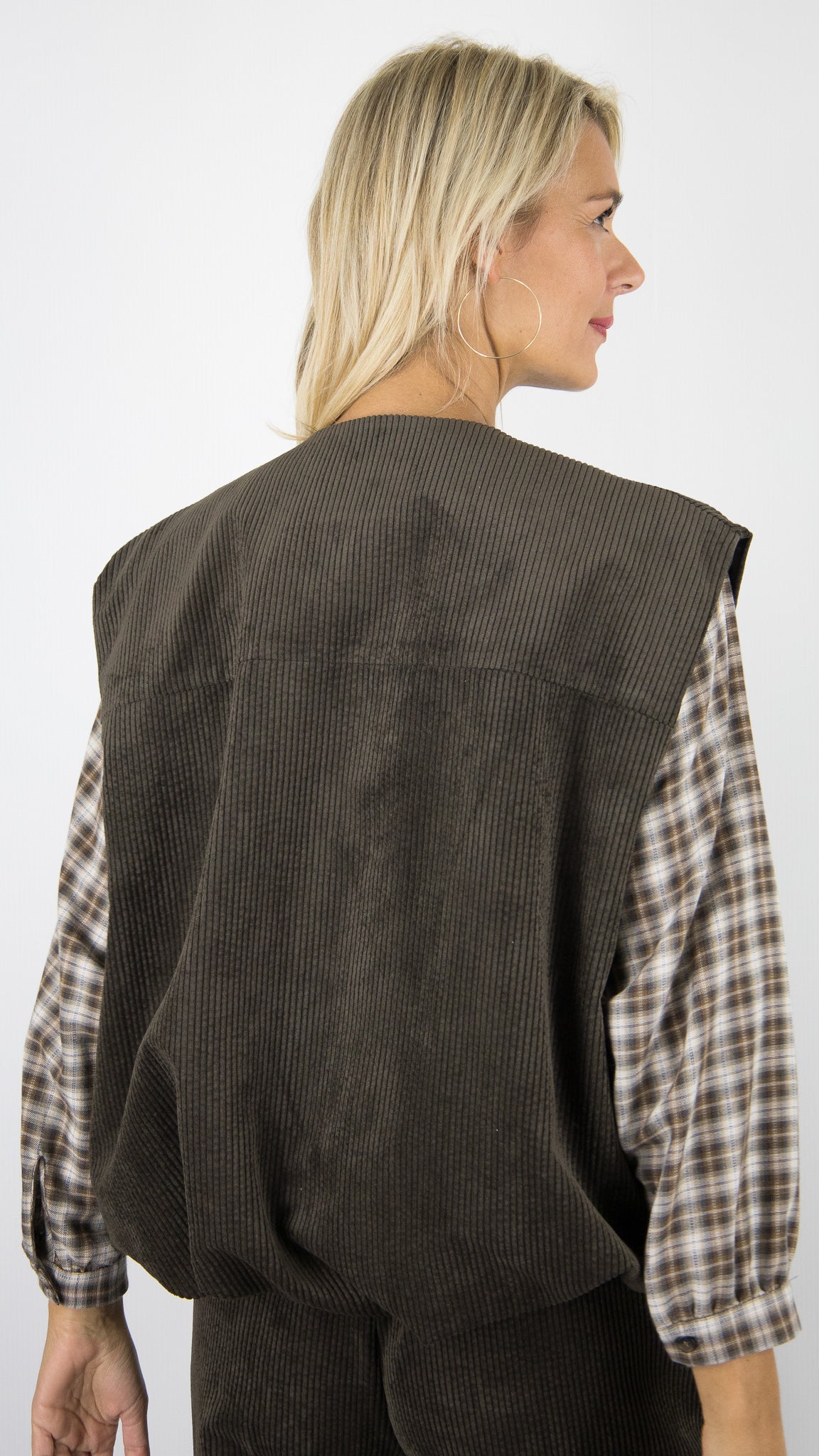 BOMBERS SANS MANCHES CN VELOURS COTELE FEMME IMPERIAL LC79KEC MORO CHOCO