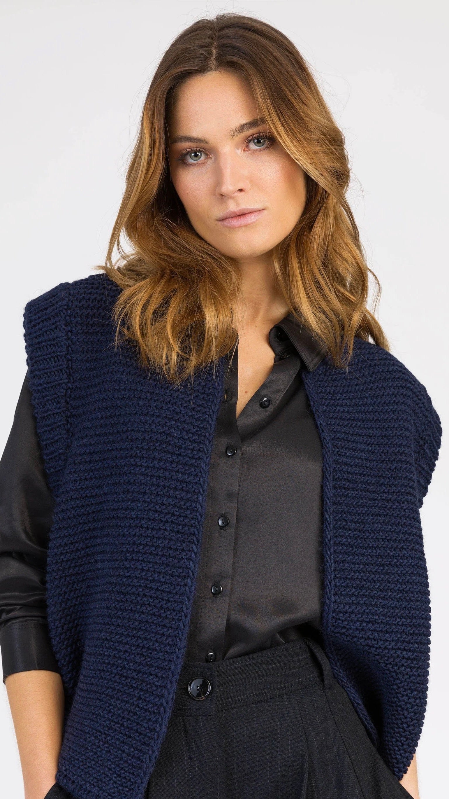 GILET COURT SANS MANCHES AN'GE LEGRINGO#COLOR_MARINE