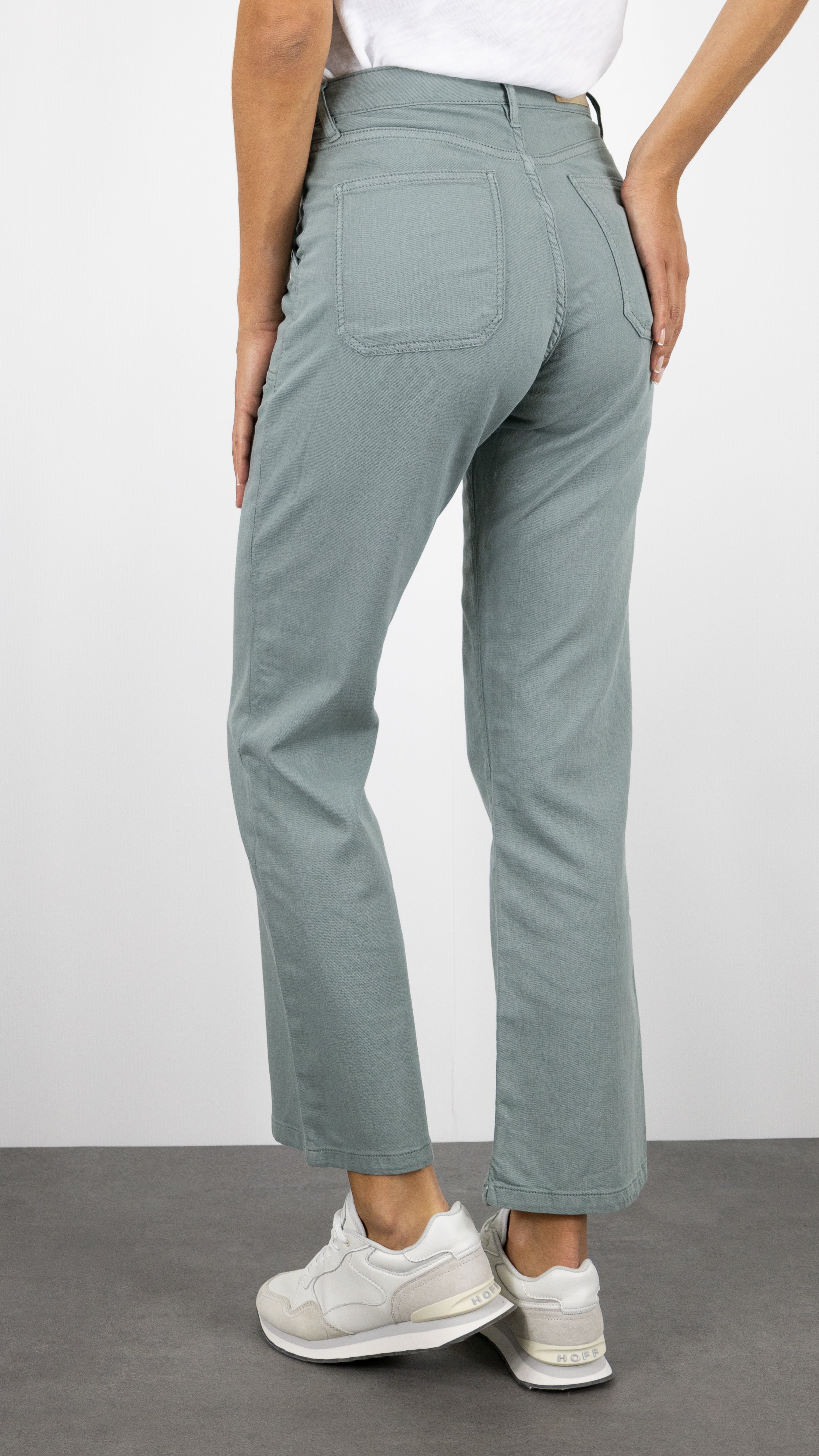 PANTALON LARGE 7/8 EN COTON LIN POUR FEMME ISLOW LEHA HYBRIDE LIN#COLOR_JADE/CELADON