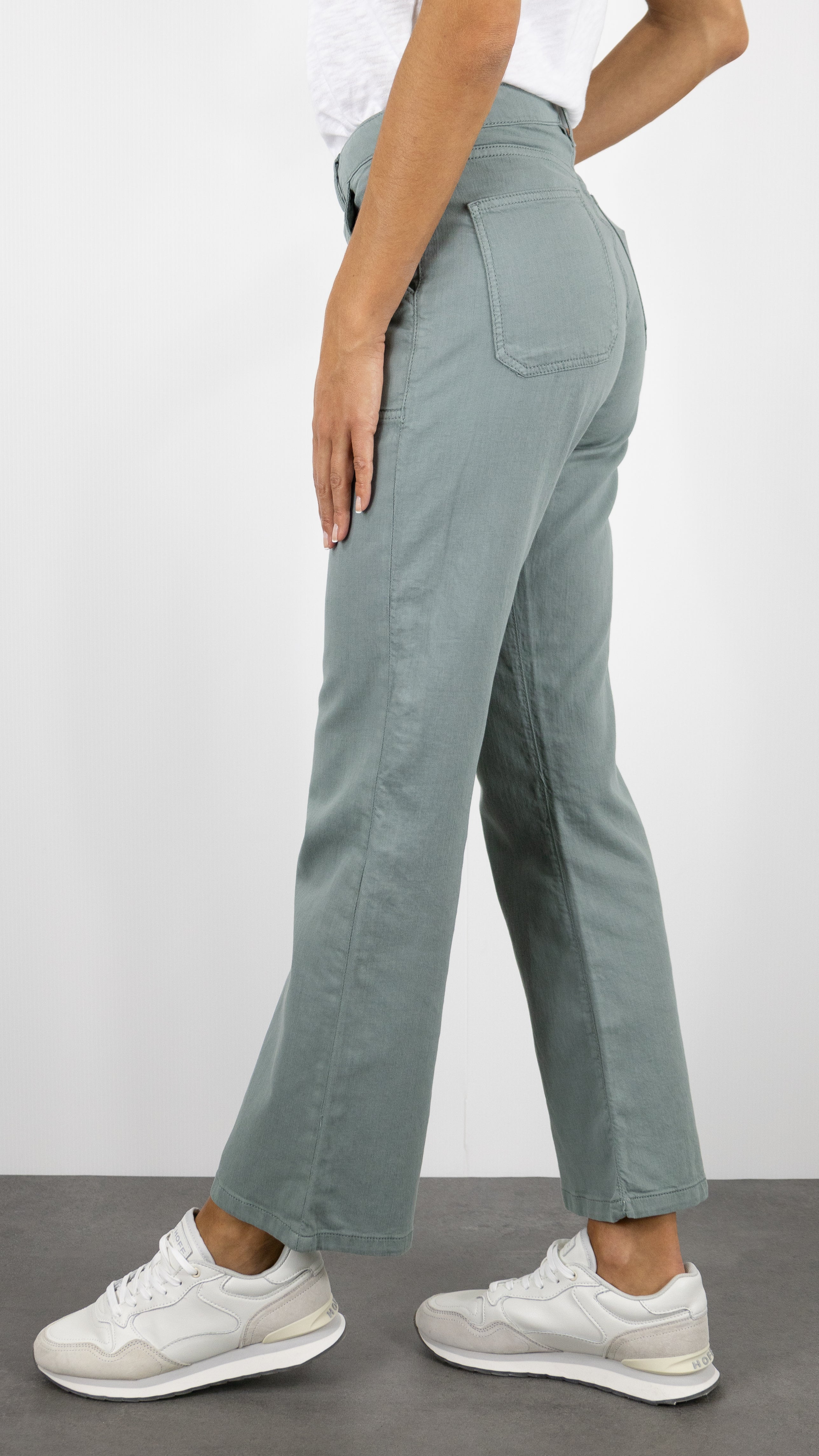 PANTALON LARGE 7/8 EN COTON LIN POUR FEMME ISLOW LEHA HYBRIDE LIN#COLOR_JADE/CELADON