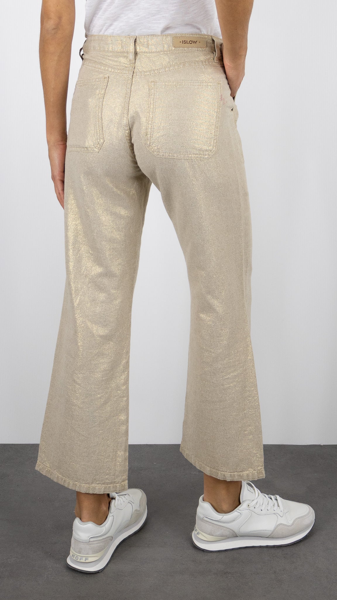 PANTALON 7/8 EN LIN DORE ISLOW LEHA LUXURY LINEN GOLD