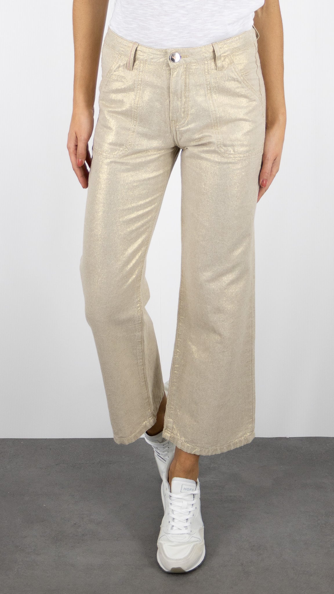 PANTALON 7/8 EN LIN DORE ISLOW LEHA LUXURY LINEN GOLD