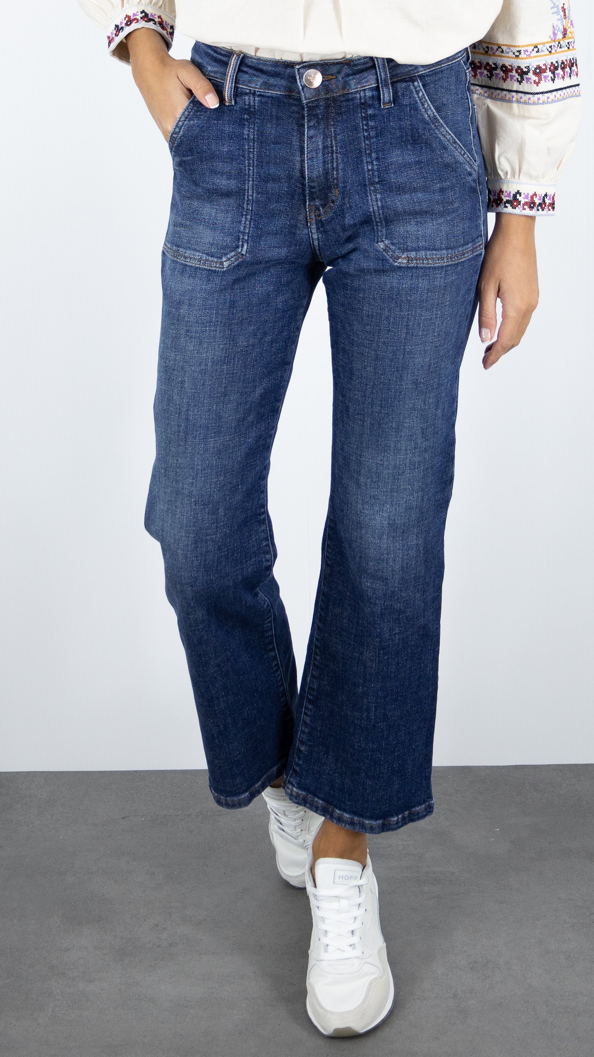 JEANS 7/8 EVASE LEHA RECYCLED BLUE ISLOW ORIGINAL WASH