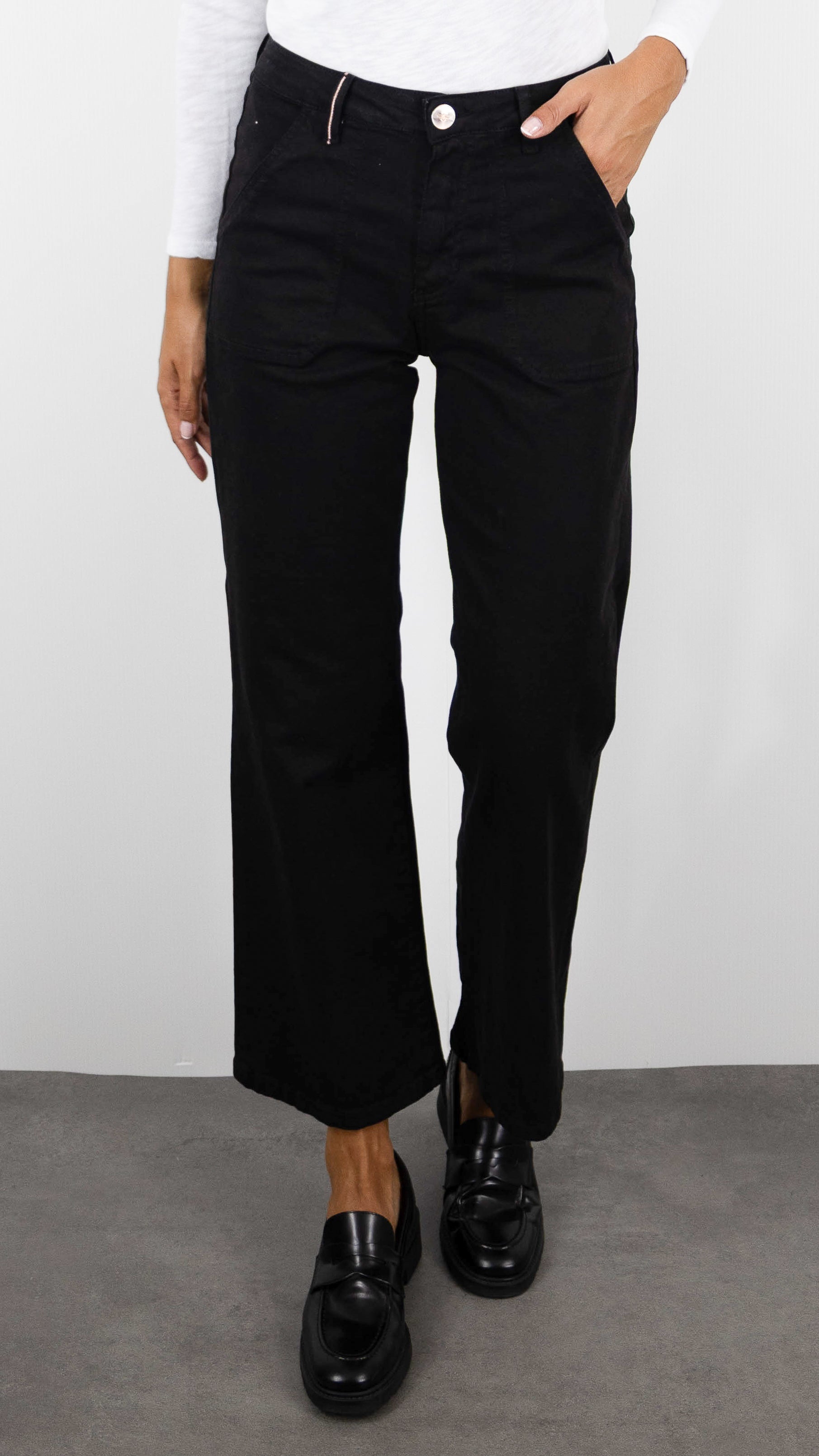 PANTALON CARGO 7/8 POUR FEMME ISLOW LEHA DRILL PES#COLOR_NOIR