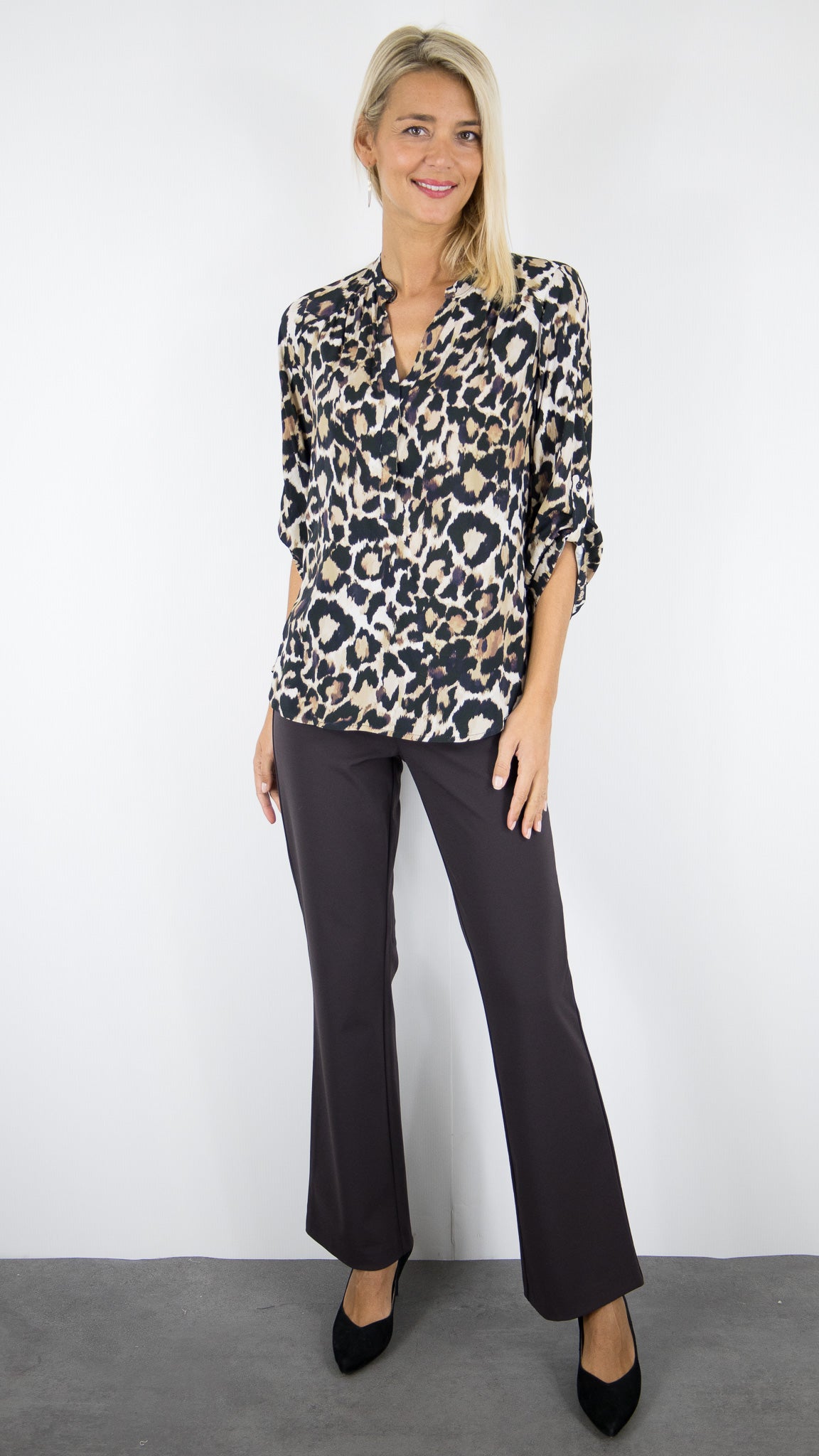 BLOUSE FLUIDE IMPRIMEE FEMME EMA BLUE'S LILI#LEOPARD BEIGE 