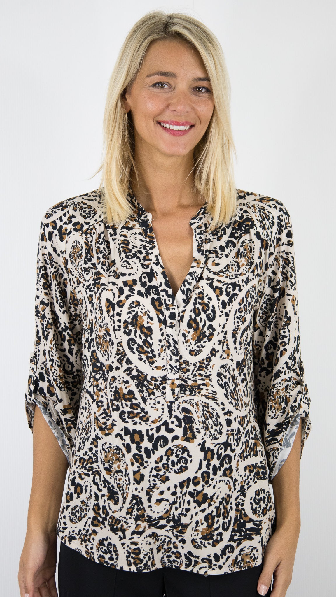 BLOUSE FLUIDE IMPRIMEE FEMME EMA BLUE'S LILI#PETITE PANTHERE