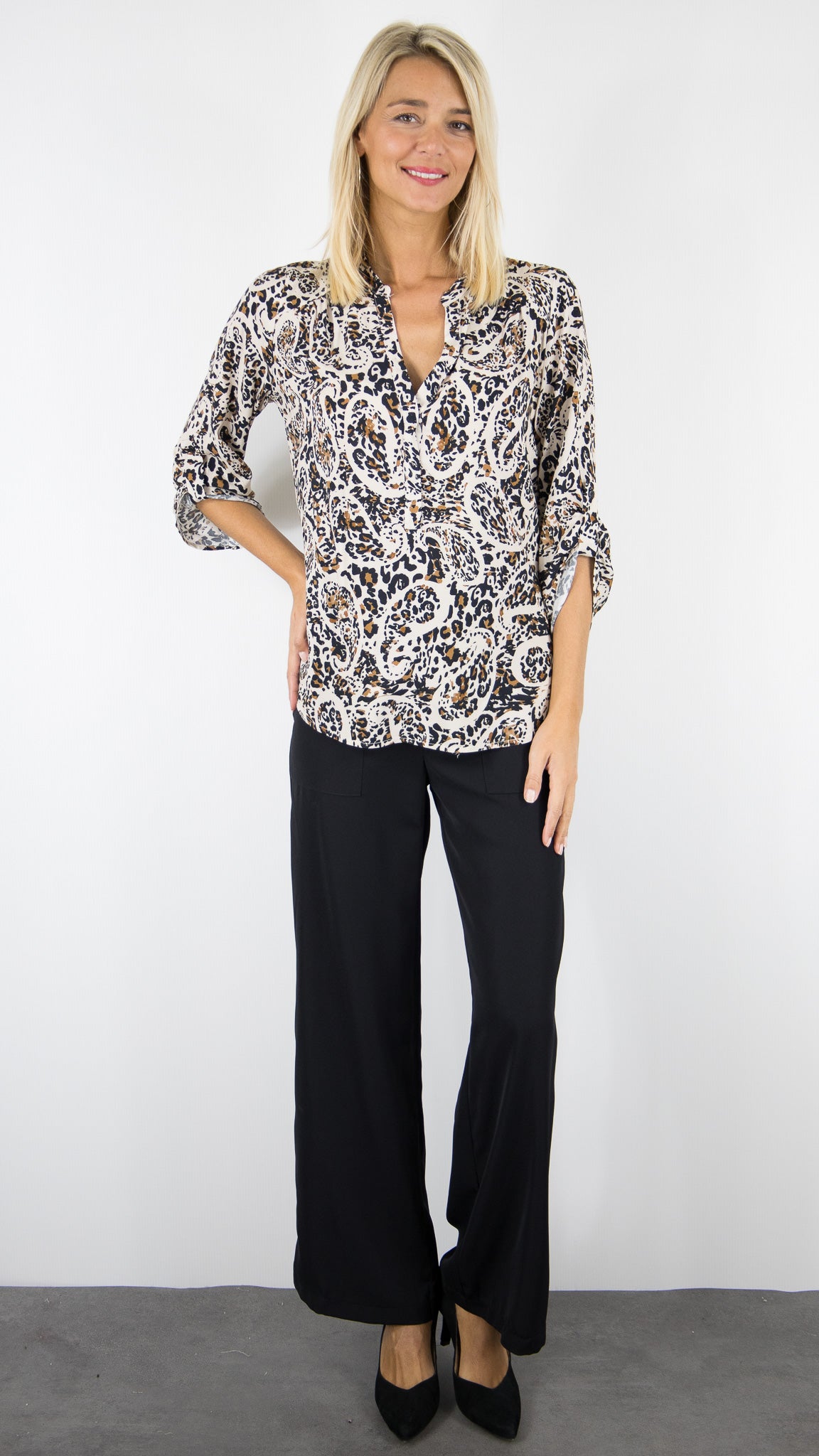 BLOUSE FLUIDE IMPRIMEE FEMME EMA BLUE'S LILI#PETITE PANTHERE