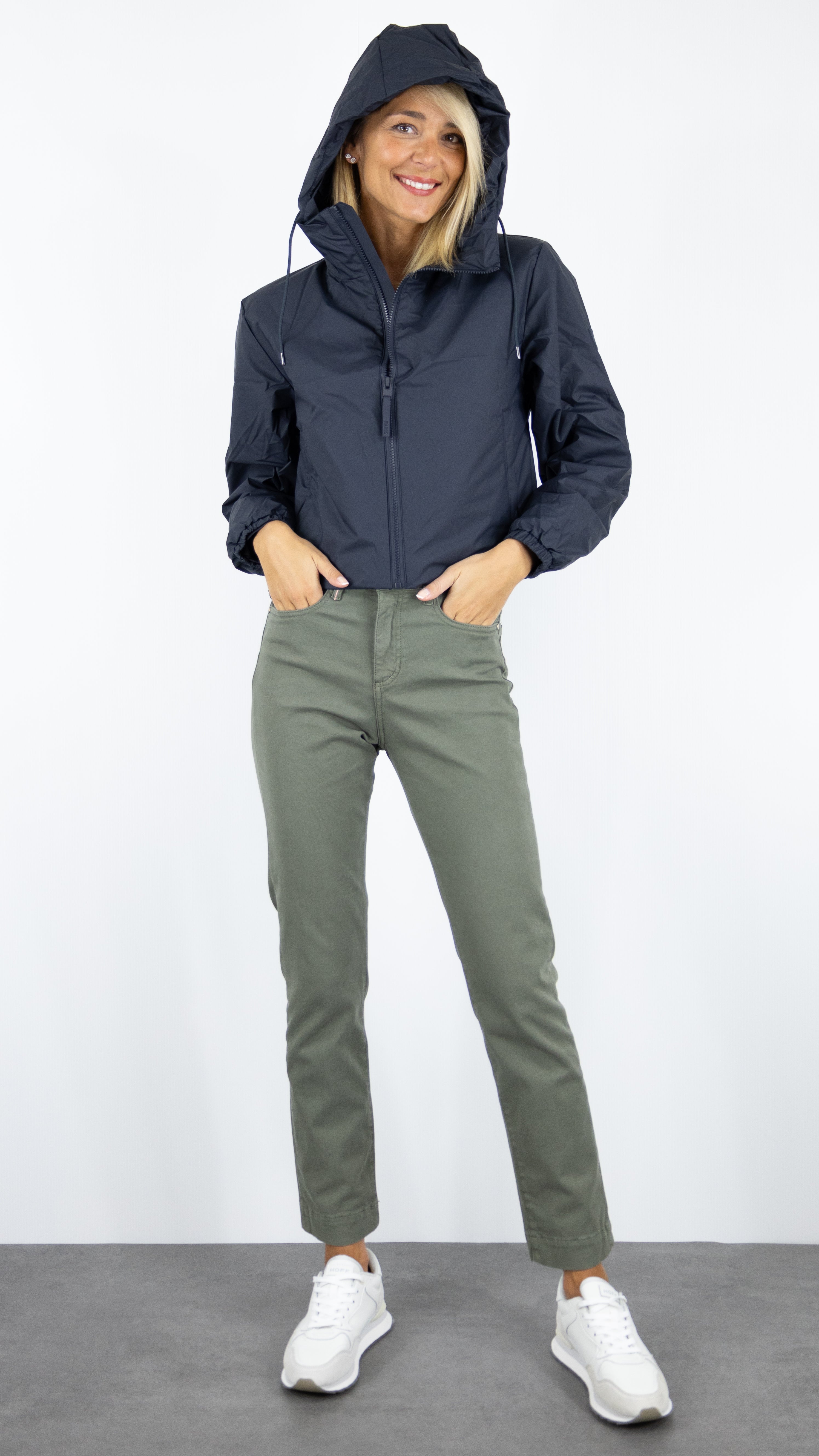 VESTE COURTE A CAPUCHE IMPERMEABLE RAINS 15780 LOHJA STRING W#COLOR_NAVY/MARINE