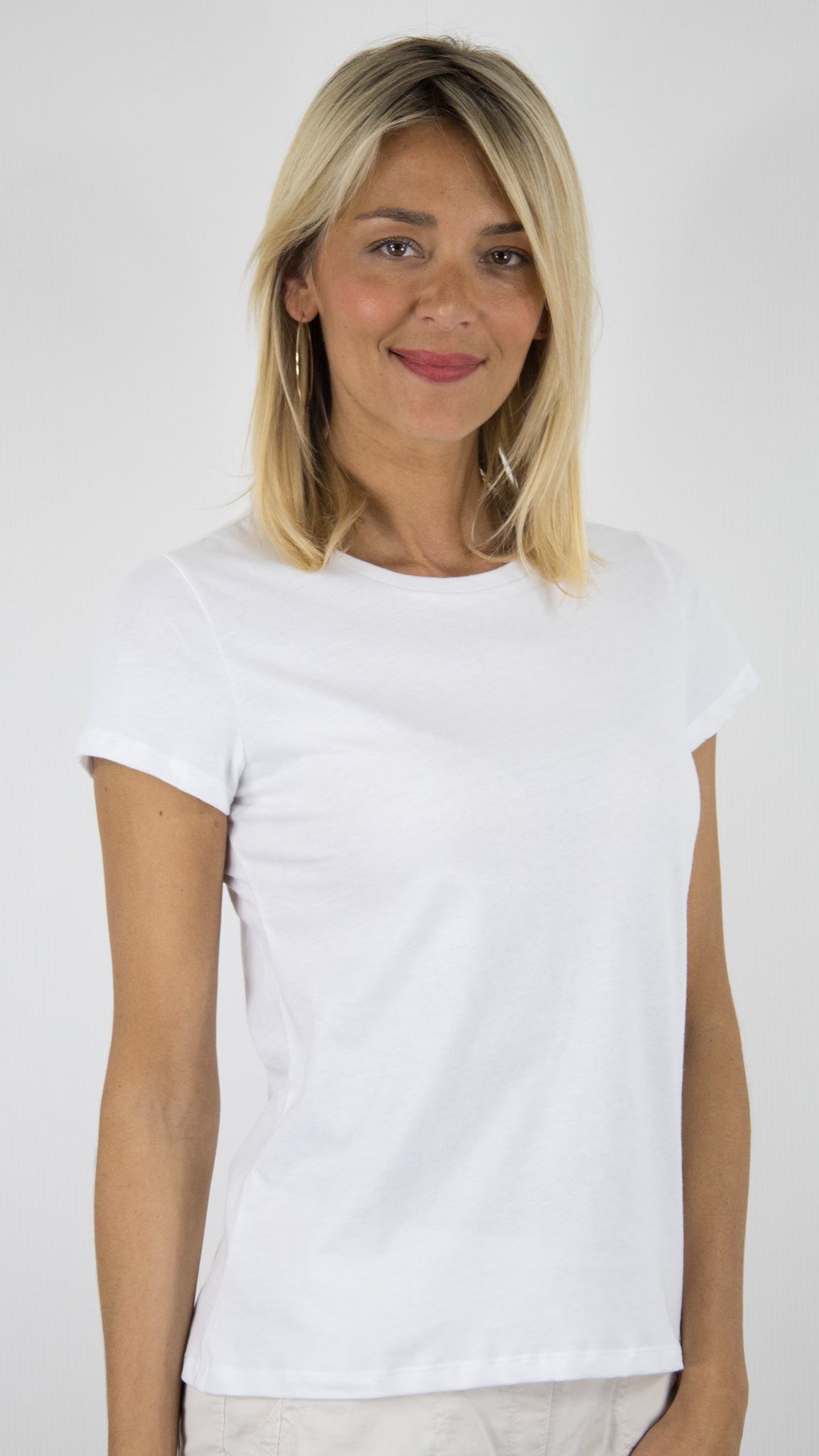 TEE SHIRT EN COTON MAJESTIC #COLOR_001/BLANC