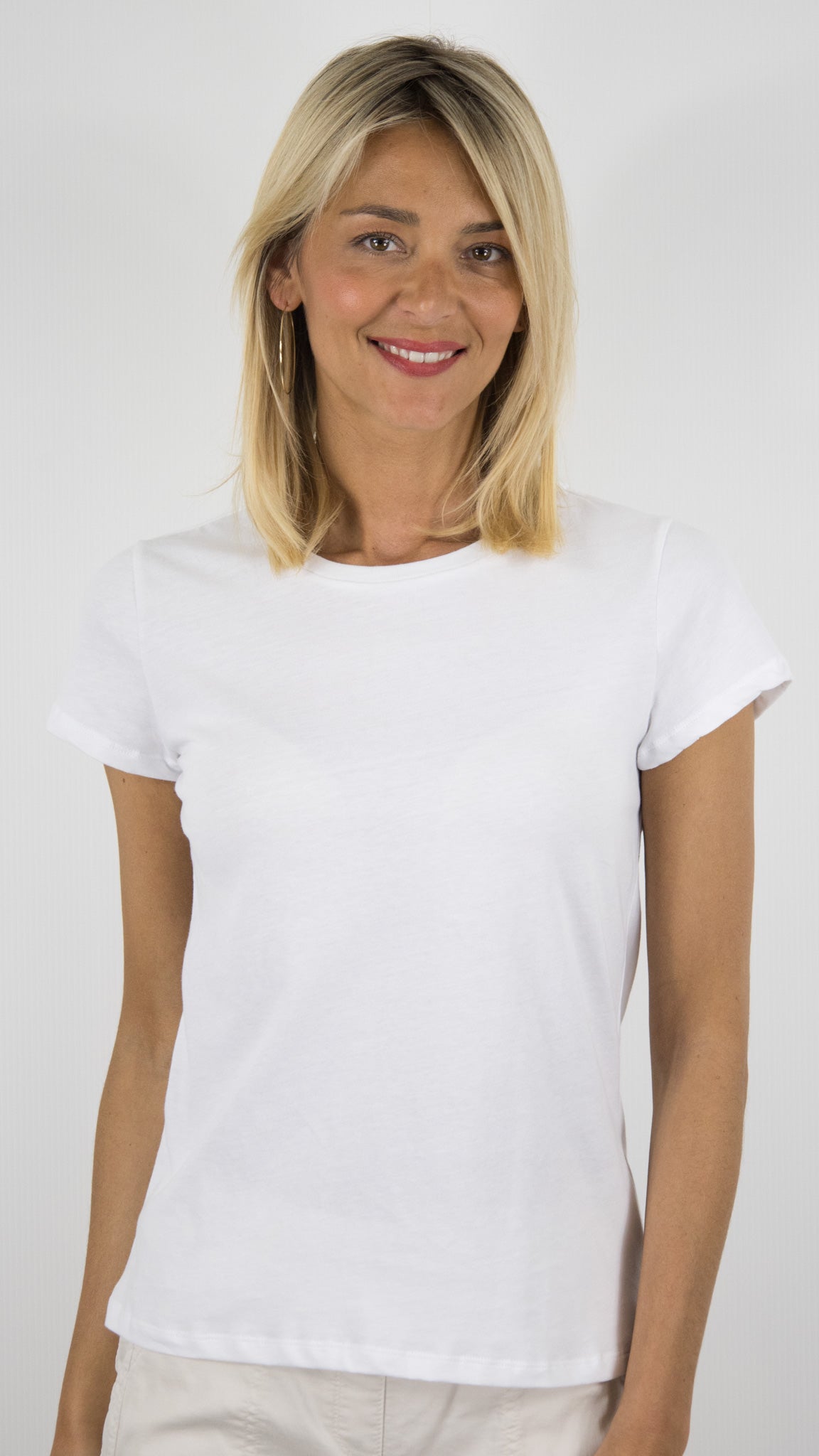 TEE SHIRT EN COTON MAJESTIC #COLOR_001/BLANC
