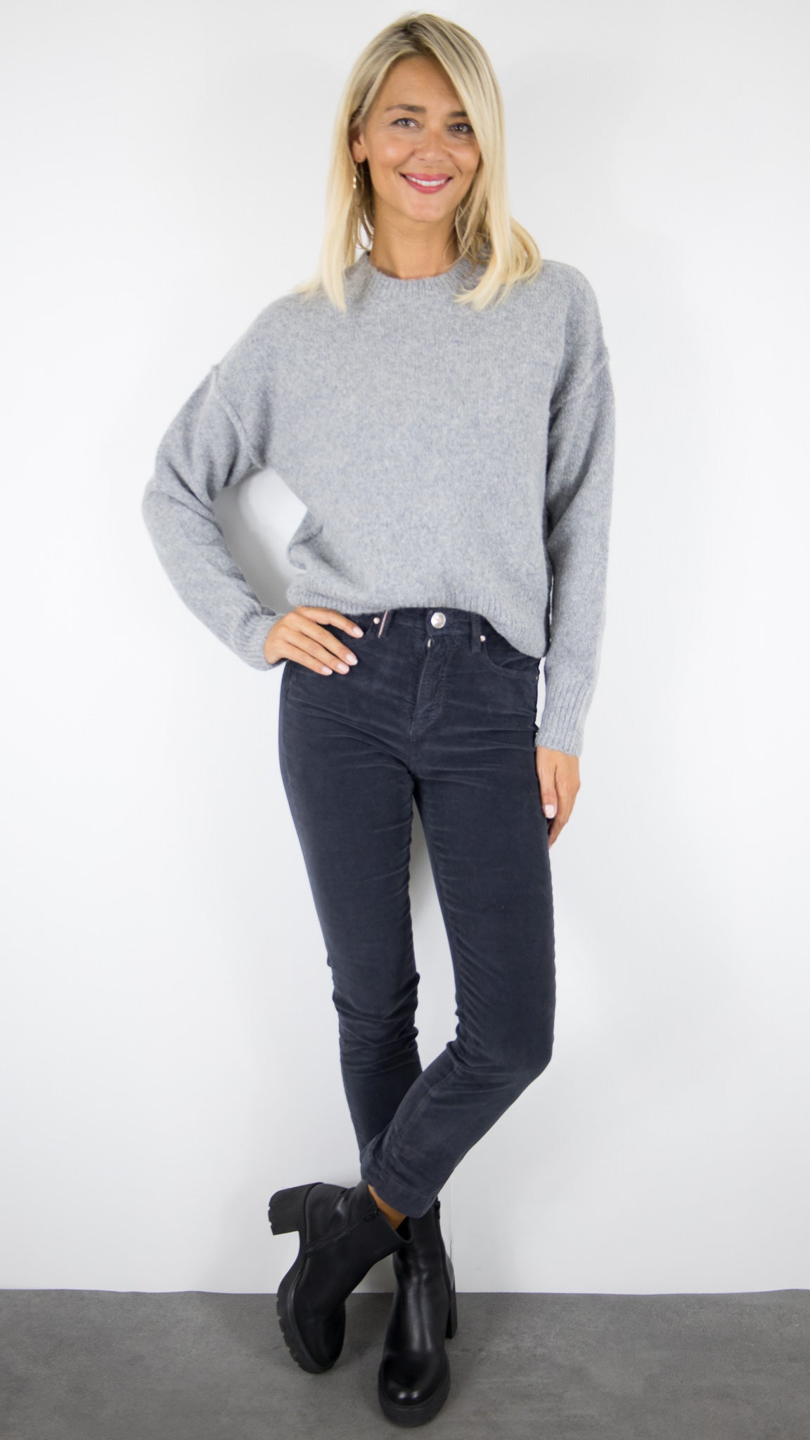 PULL COL ROND CHINE EN ALPAGA POUR FEMME HARTFORD MAEVA BEMI510#COLOR_03/GREY