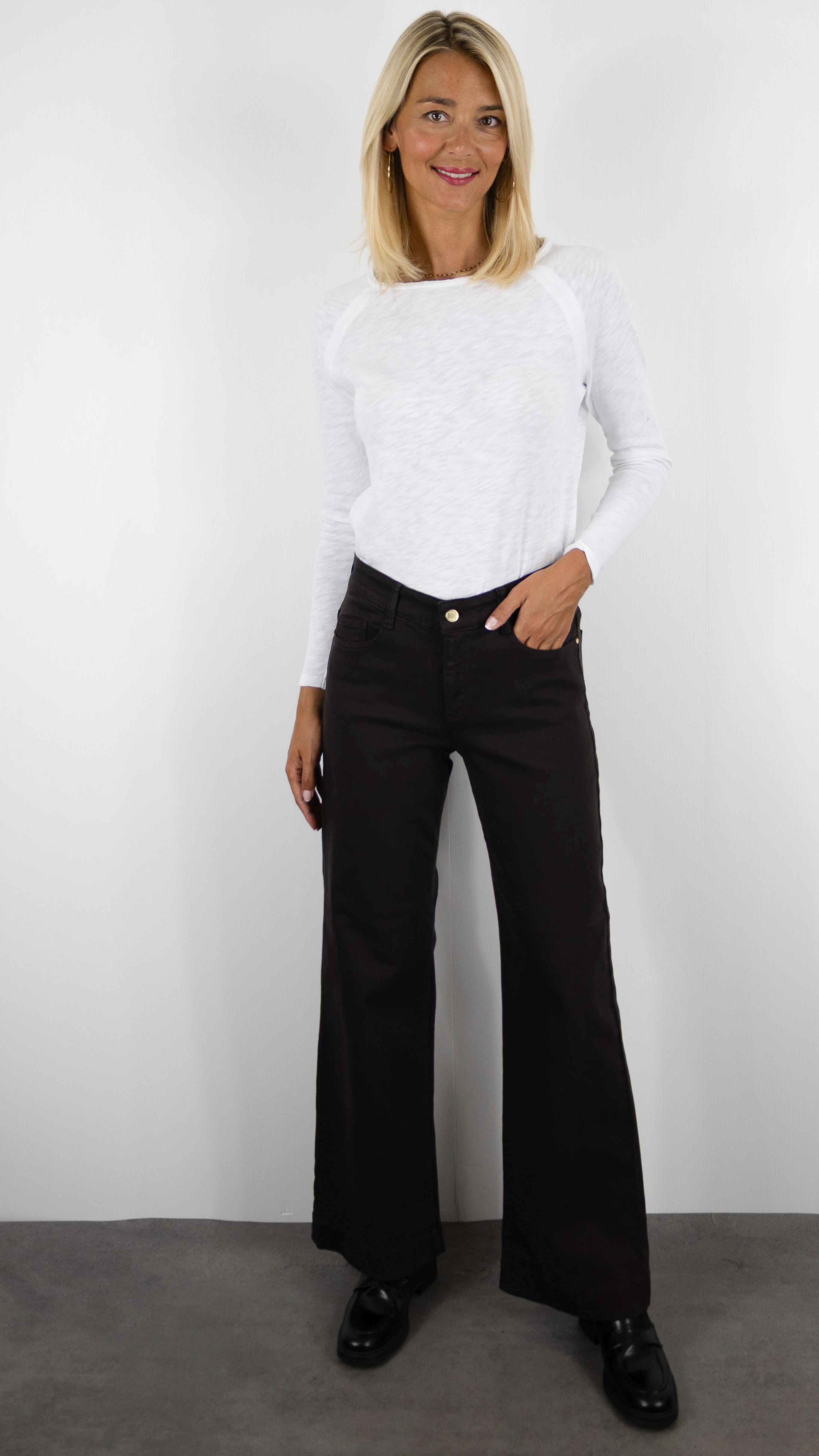 JEANS LARGE EN COTON POUR FEMME BRAX 09-7173 MAINE CHOCOLAT MARRON