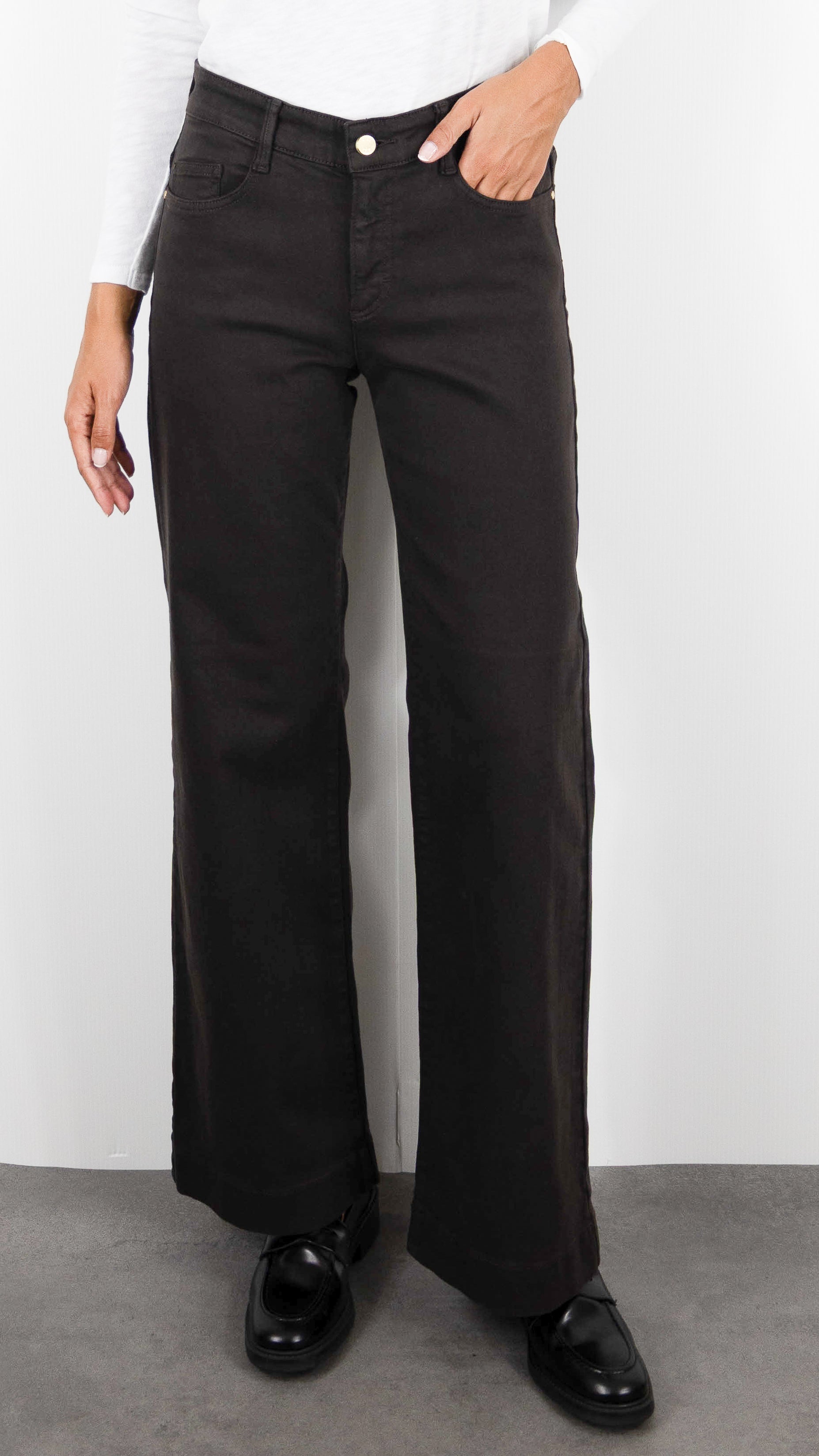 JEANS LARGE EN COTON POUR FEMME BRAX 09-7173 MAINE CHOCOLAT MARRON