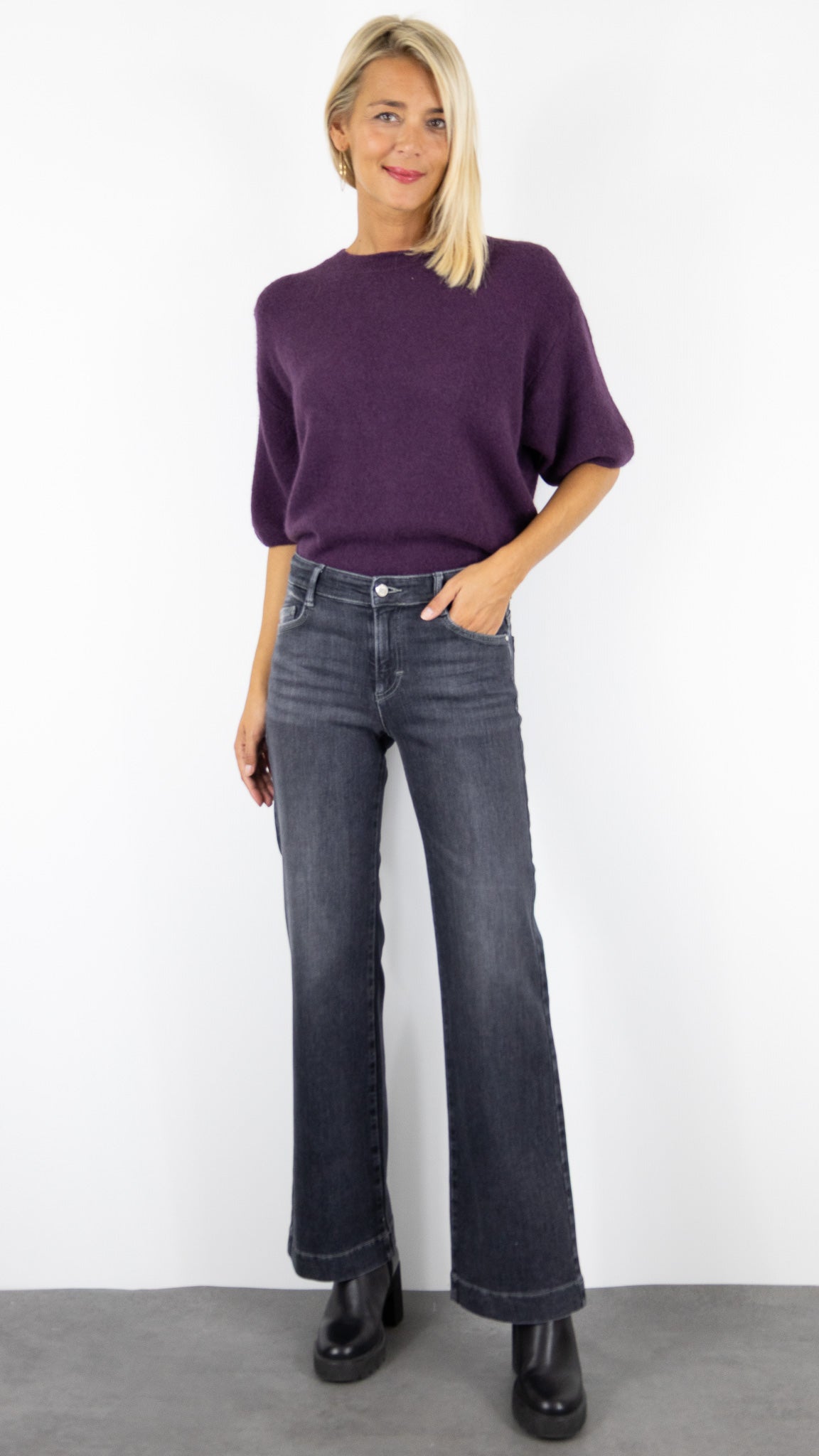 JEANS LARGE BOOTCUT GRIS POUR FEMME BRAX MAINE 70 7150 