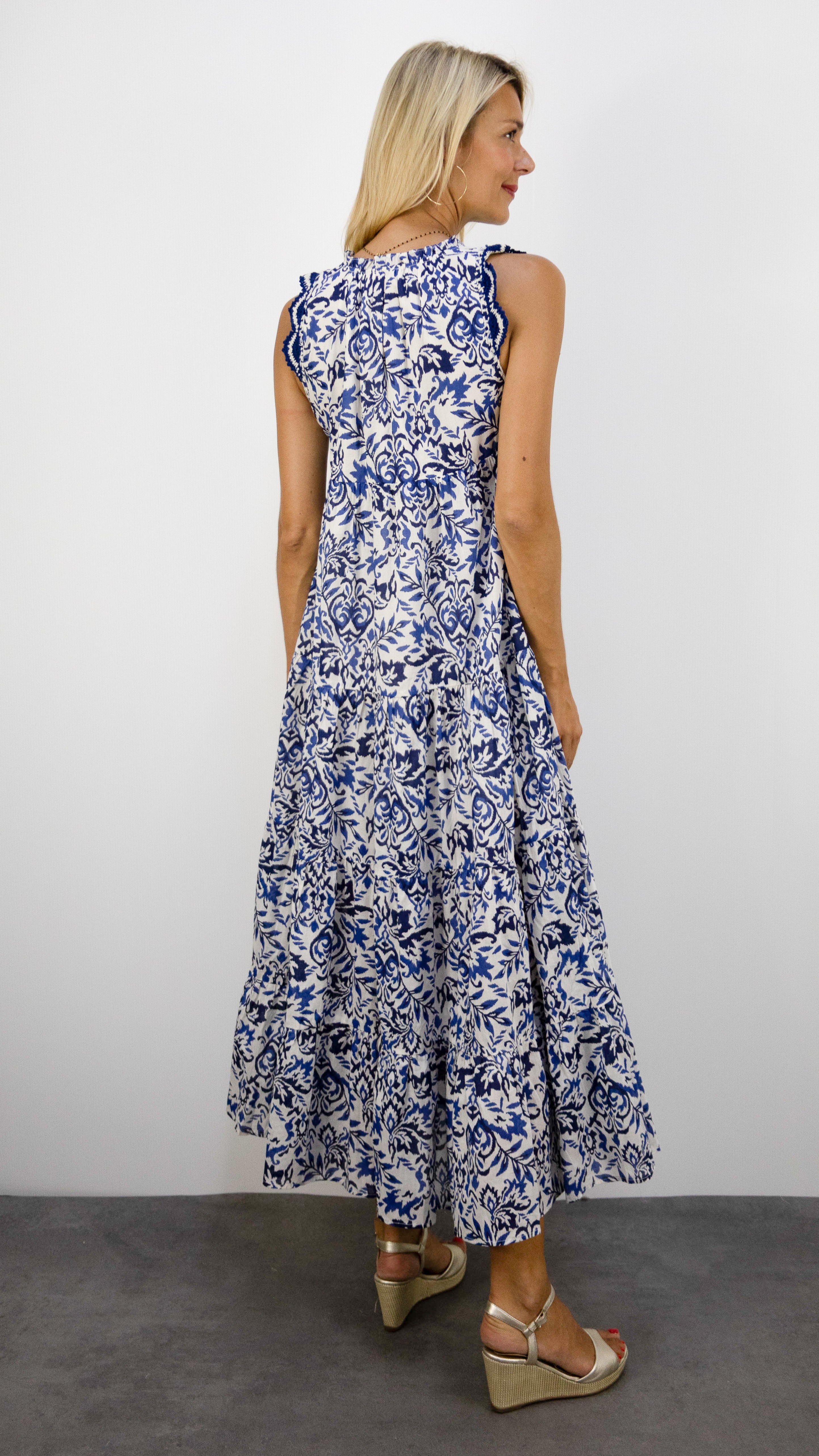 ROBE LONGUE IMPRIMEE EN COTON GOA MALAGA#COLOR_NAVY