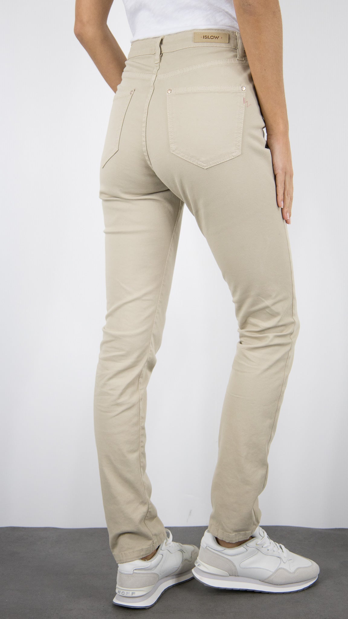 PANTALON DROIT EN COTON POUR FEMME SLOW MALO DRILL PES#COLOR_SAHARA/BEIGE