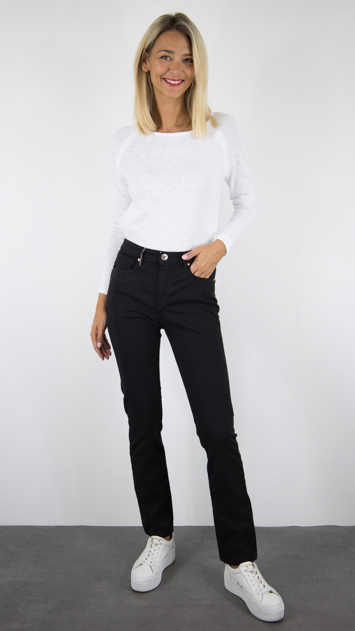 PANTALON LONG DROIT FEMME ISLOW MALO DRILL PES#COLOR_NOIR