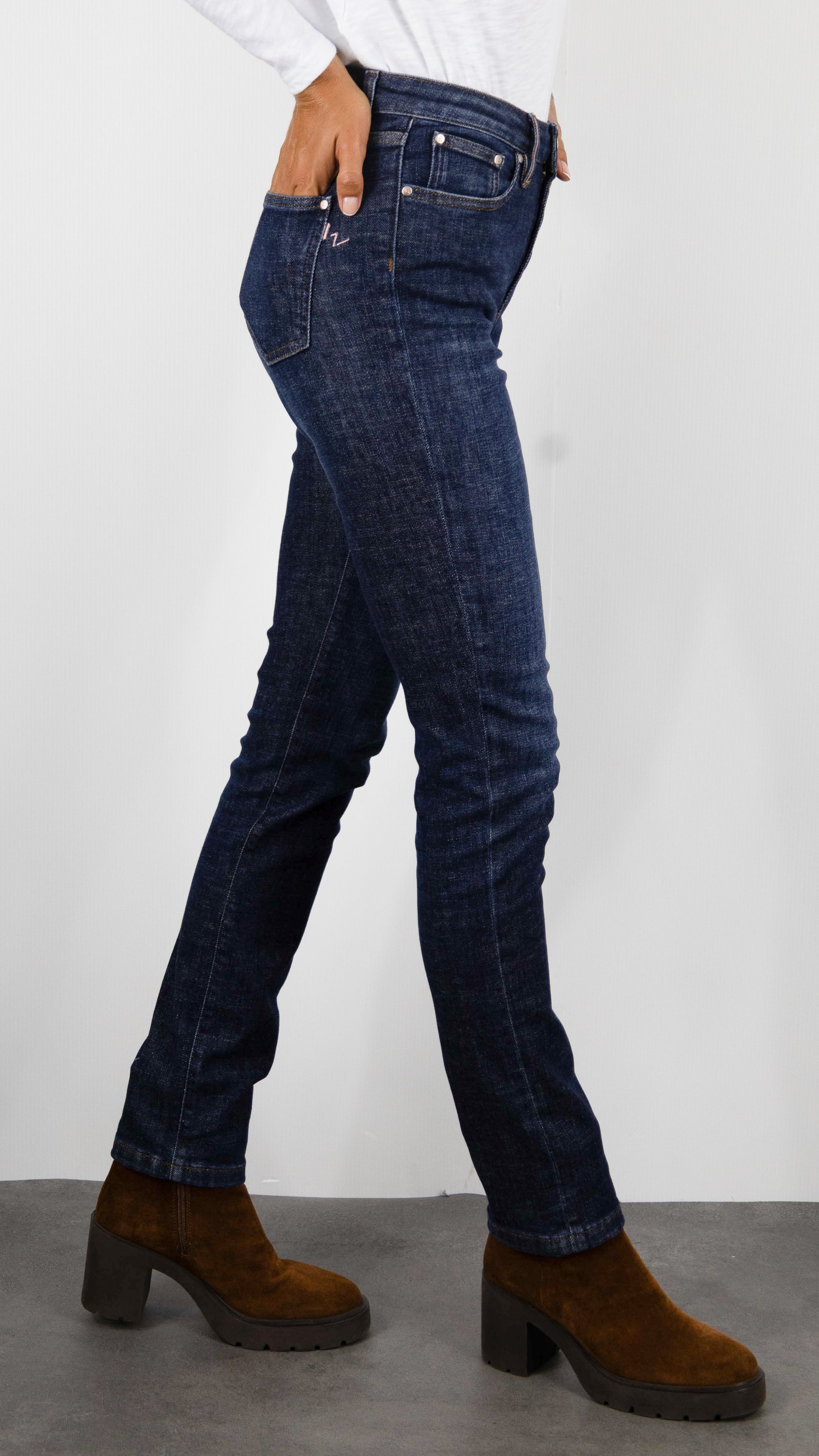JEANS DROIT POUR FEMME ISLOW MALO RECYCLED BLUE DENIM DARK VINTAGE 