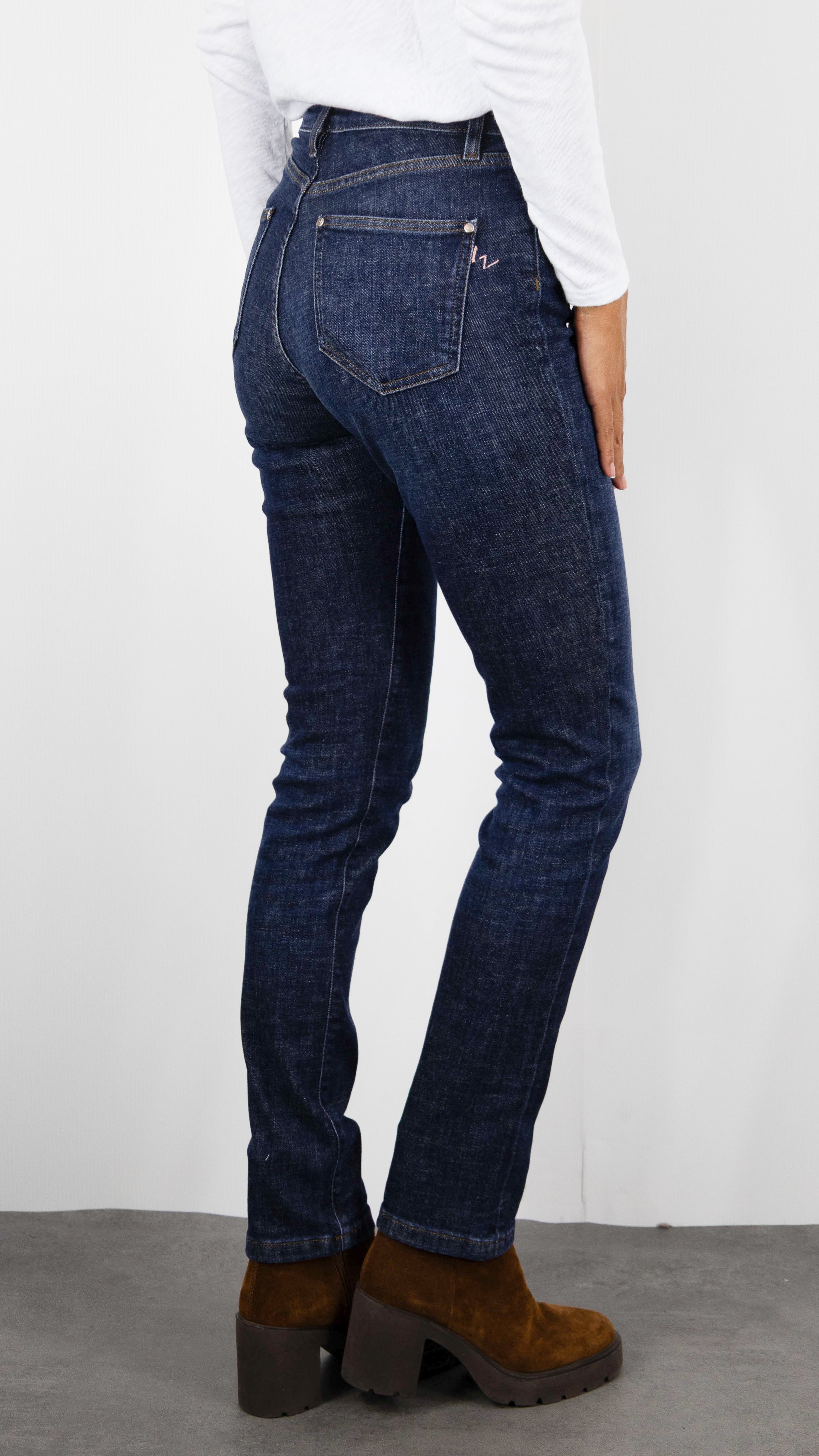 JEANS DROIT POUR FEMME ISLOW MALO RECYCLED BLUE DENIM DARK VINTAGE 