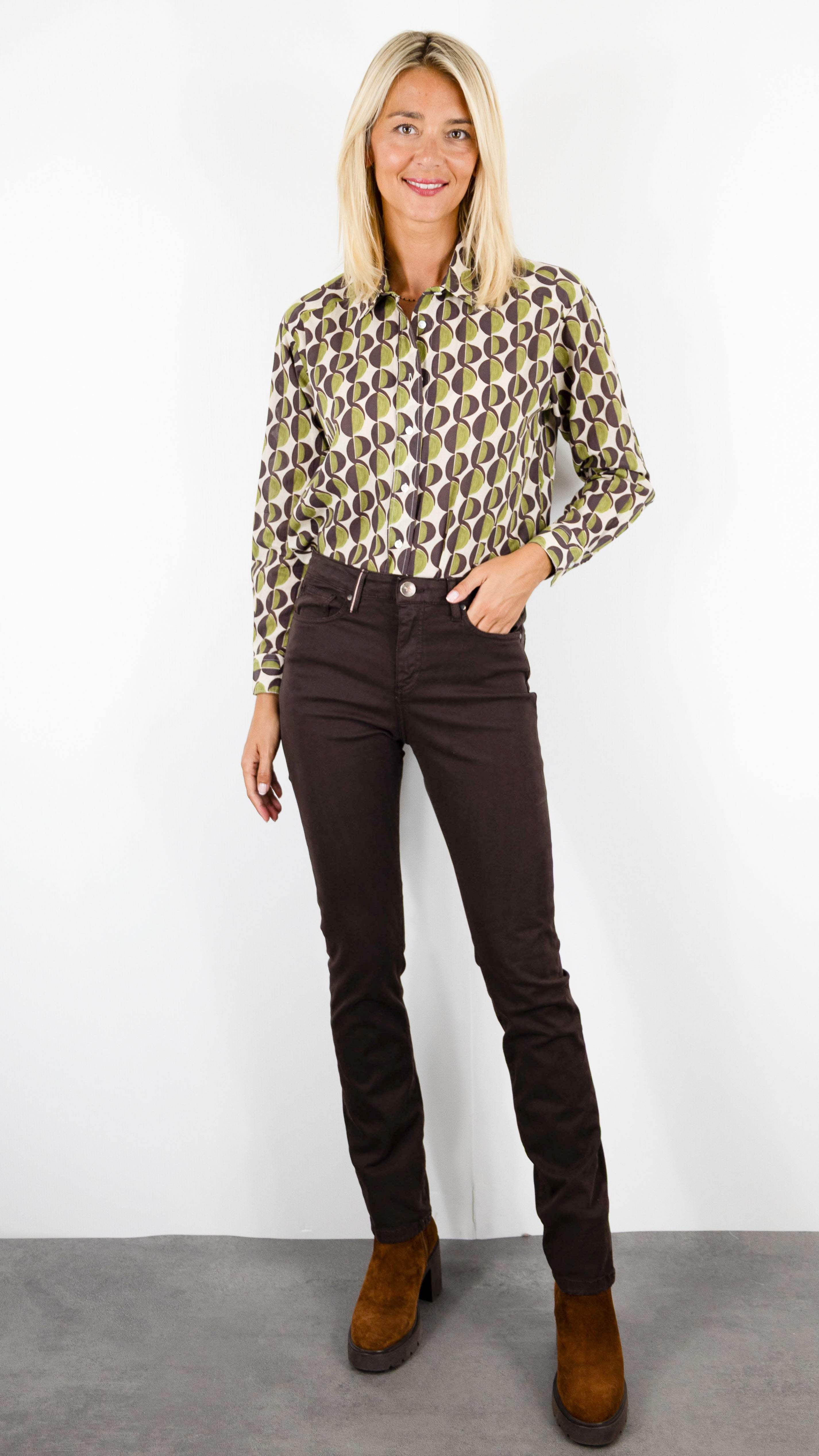 PANTALON LONG DROIT POUR FEMME ISLOW MALO TENDER DREAM#COLOR_ESPRESSO/CHOCO