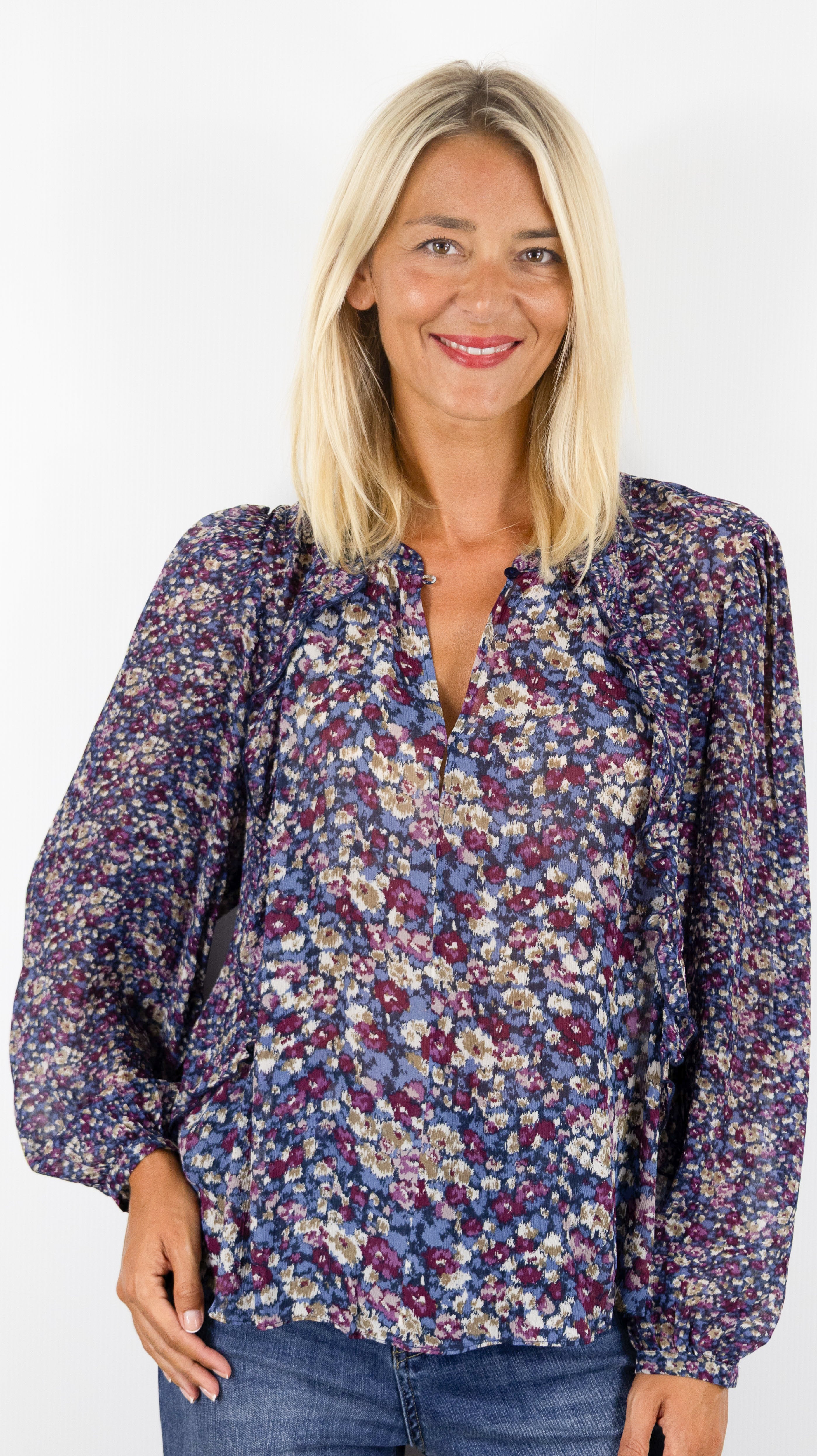 BLOUSE FLEURIE FLUIDE BA&SH KROSS#COLOR_BLEU