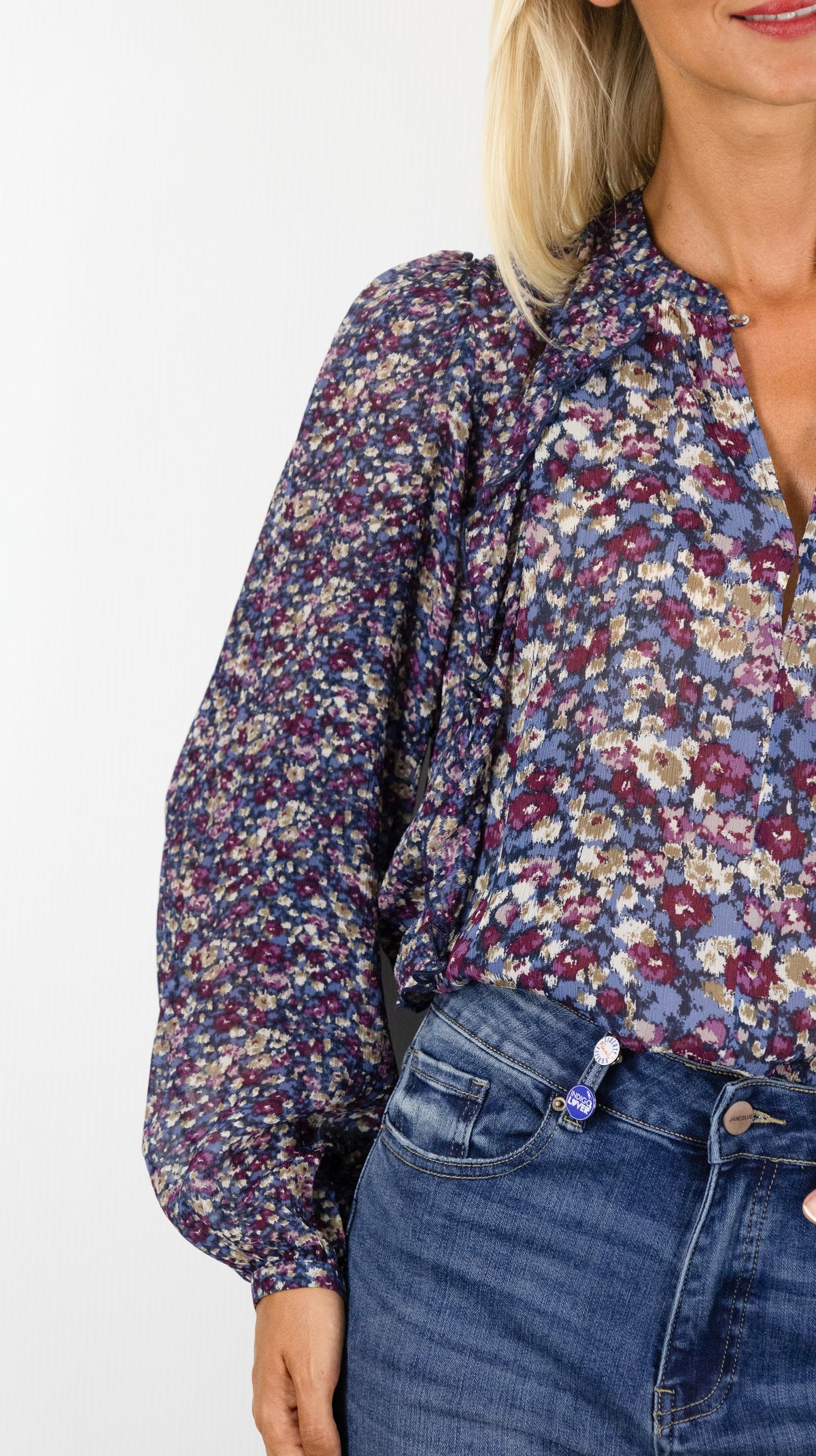 BLOUSE FLEURIE FLUIDE BA&SH KROSS#COLOR_BLEU
