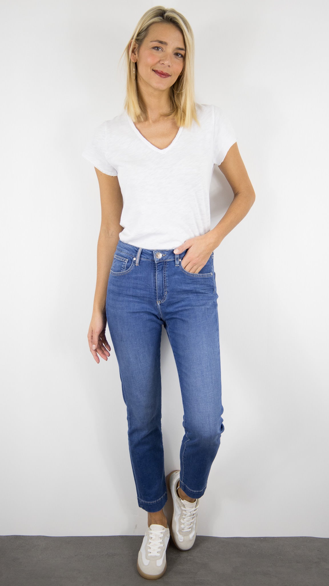 JEANS SLIM 7/8 DENIM MOYEN POUR FEMME ISLOW MARIN BLUE FIZZ