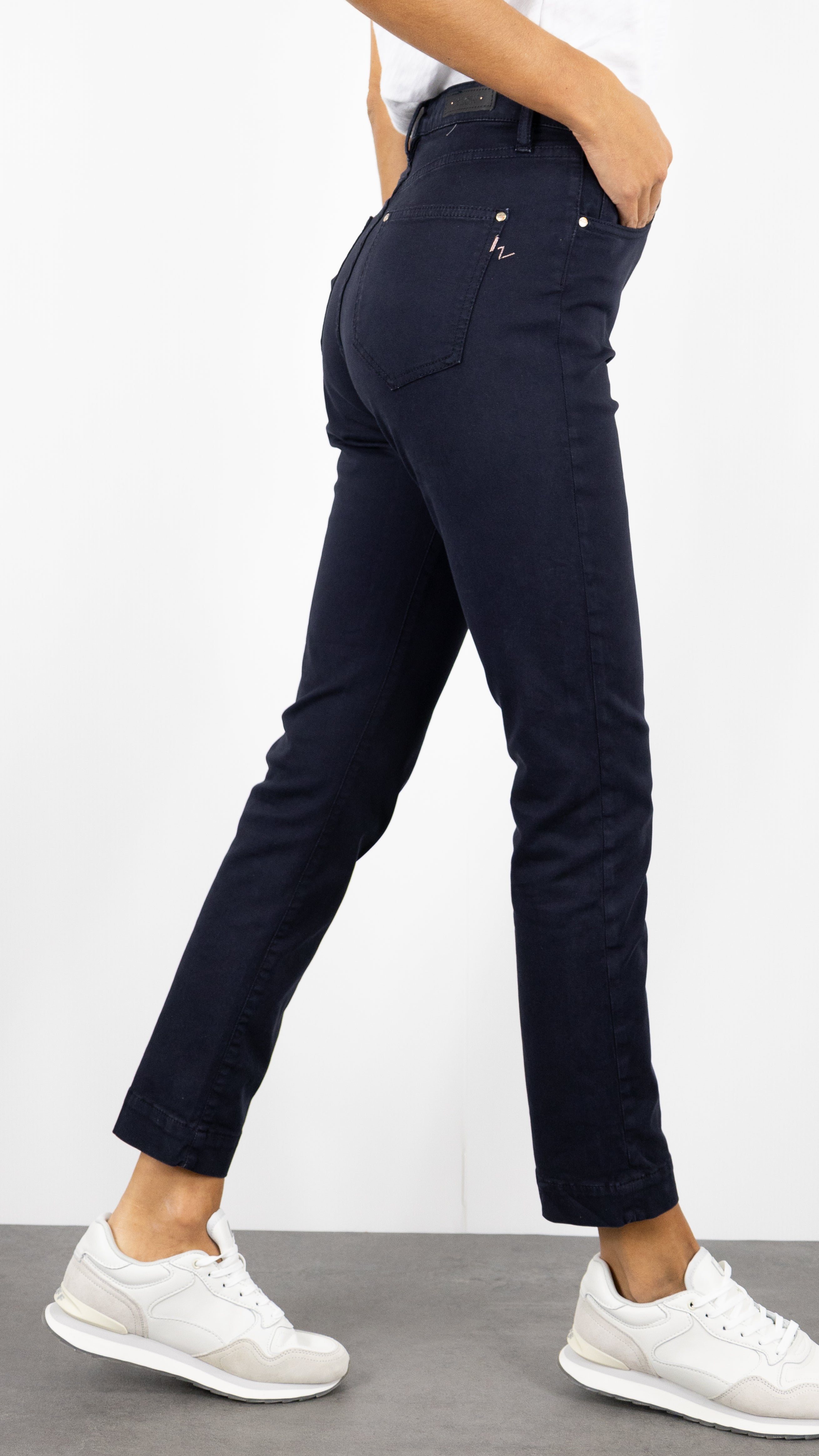 PANTALON DROIT TAILLE HAUTE ISLOW MARIN DRILL PES#COLOR_NAVY