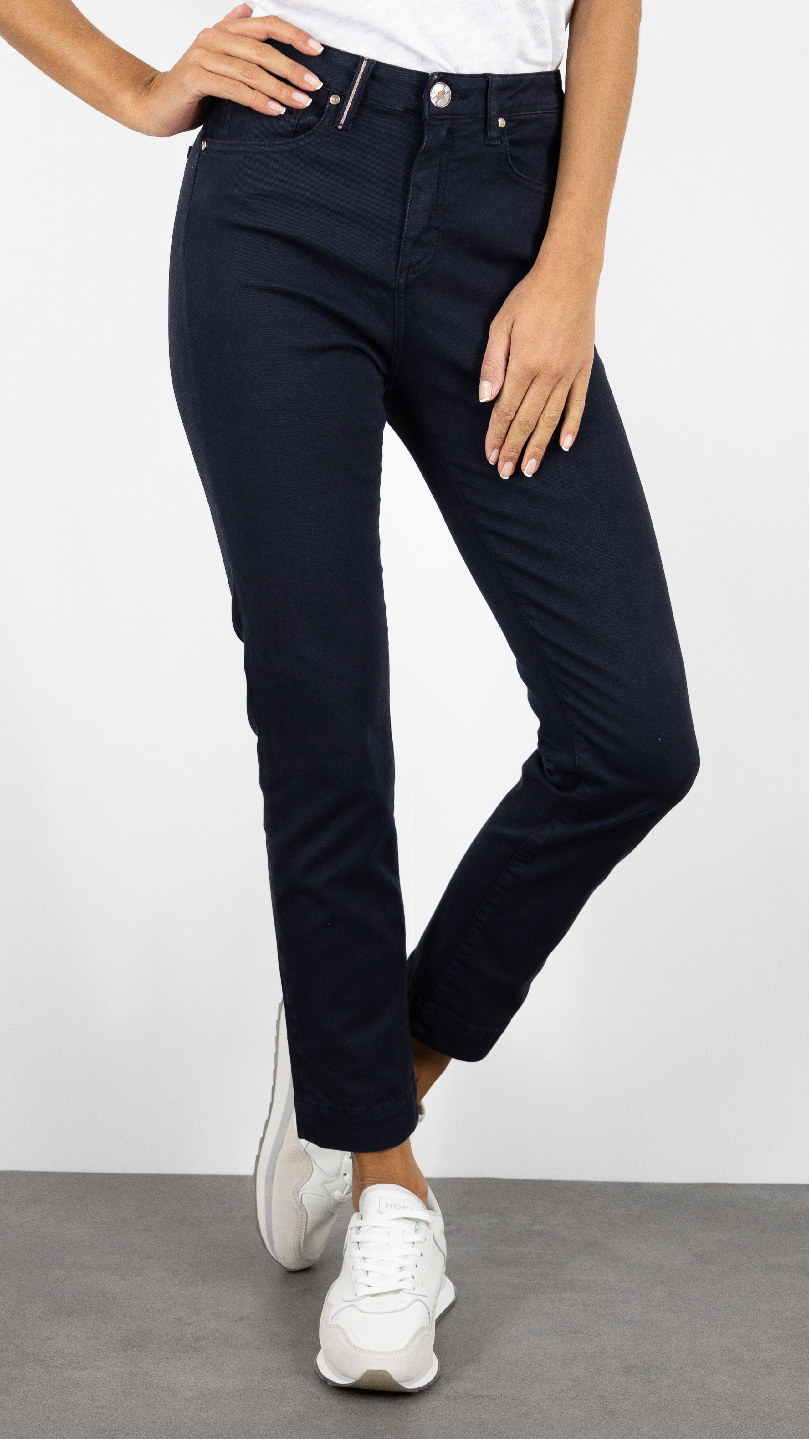 PANTALON DROIT TAILLE HAUTE ISLOW MARIN DRILL PES#COLOR_NAVY