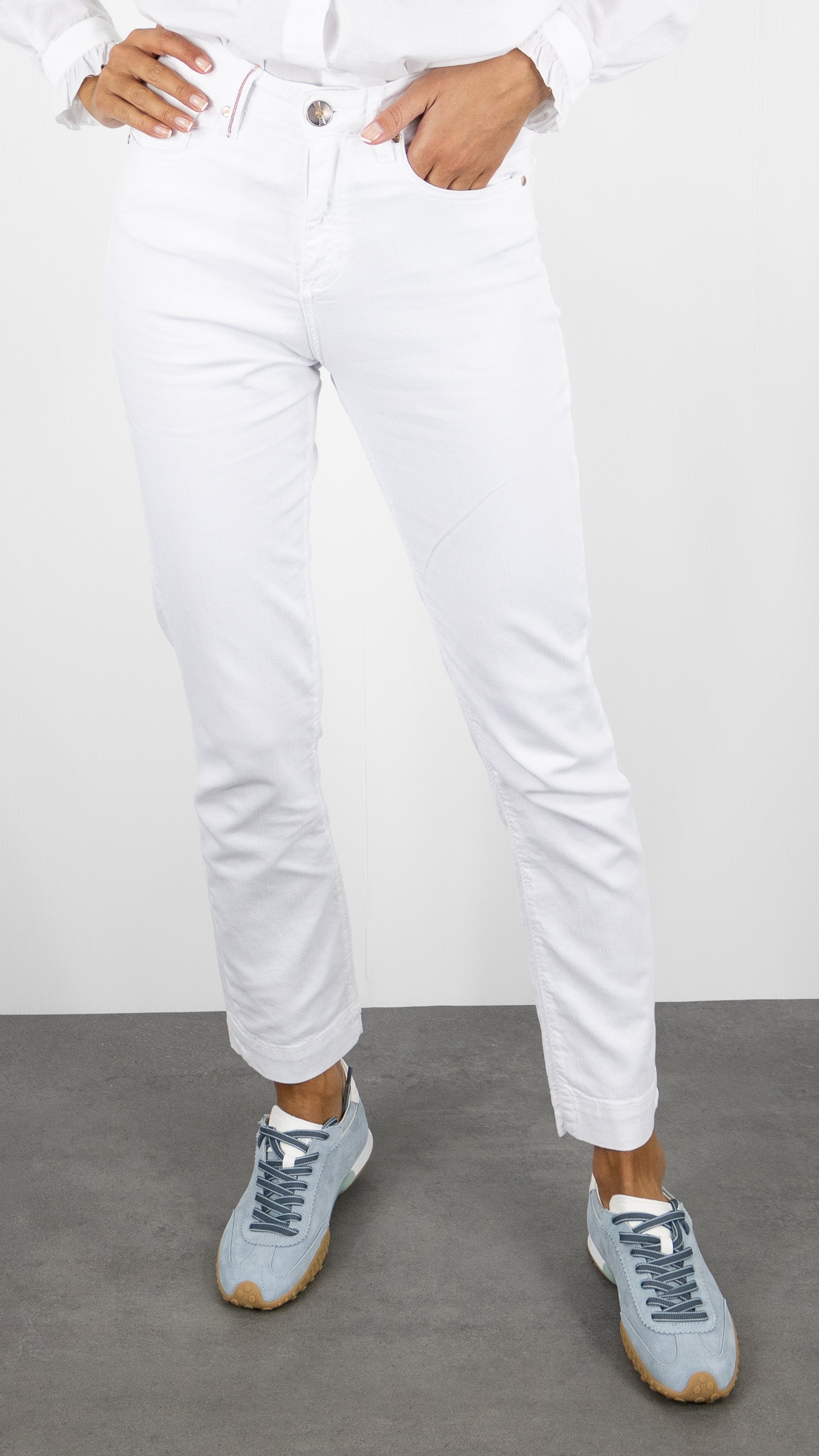 PANTALON DROIT LONG MARIN HYBRIDE LIN ISLOW #color_blanc