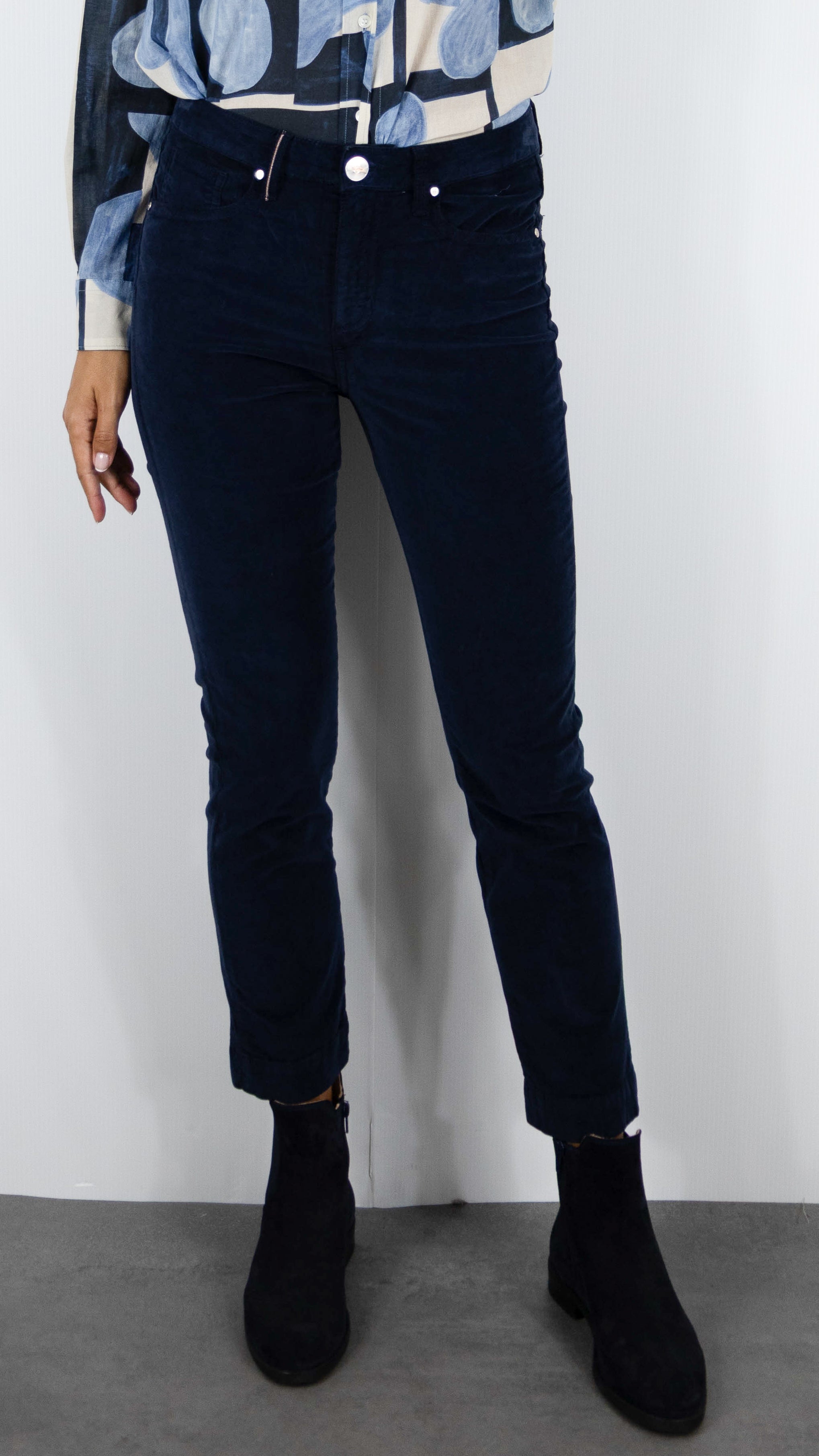 PANTALON 7/8 EN VELOURS PALATINE POUR FEMME ISLOW MARIN PALATINE CORD#COLOR_NAVY