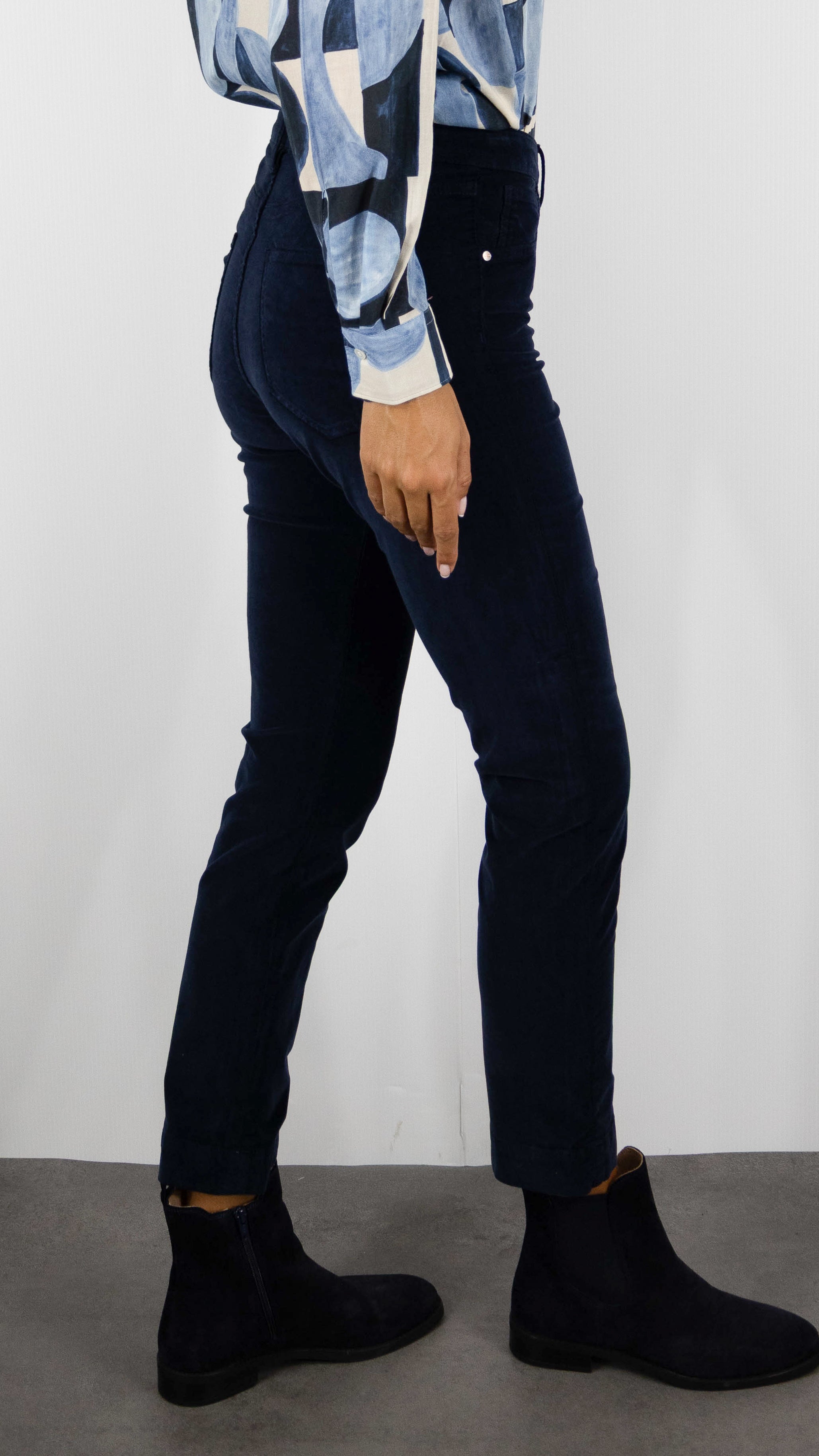 PANTALON 7/8 EN VELOURS PALATINE POUR FEMME ISLOW MARIN PALATINE CORD#COLOR_NAVY