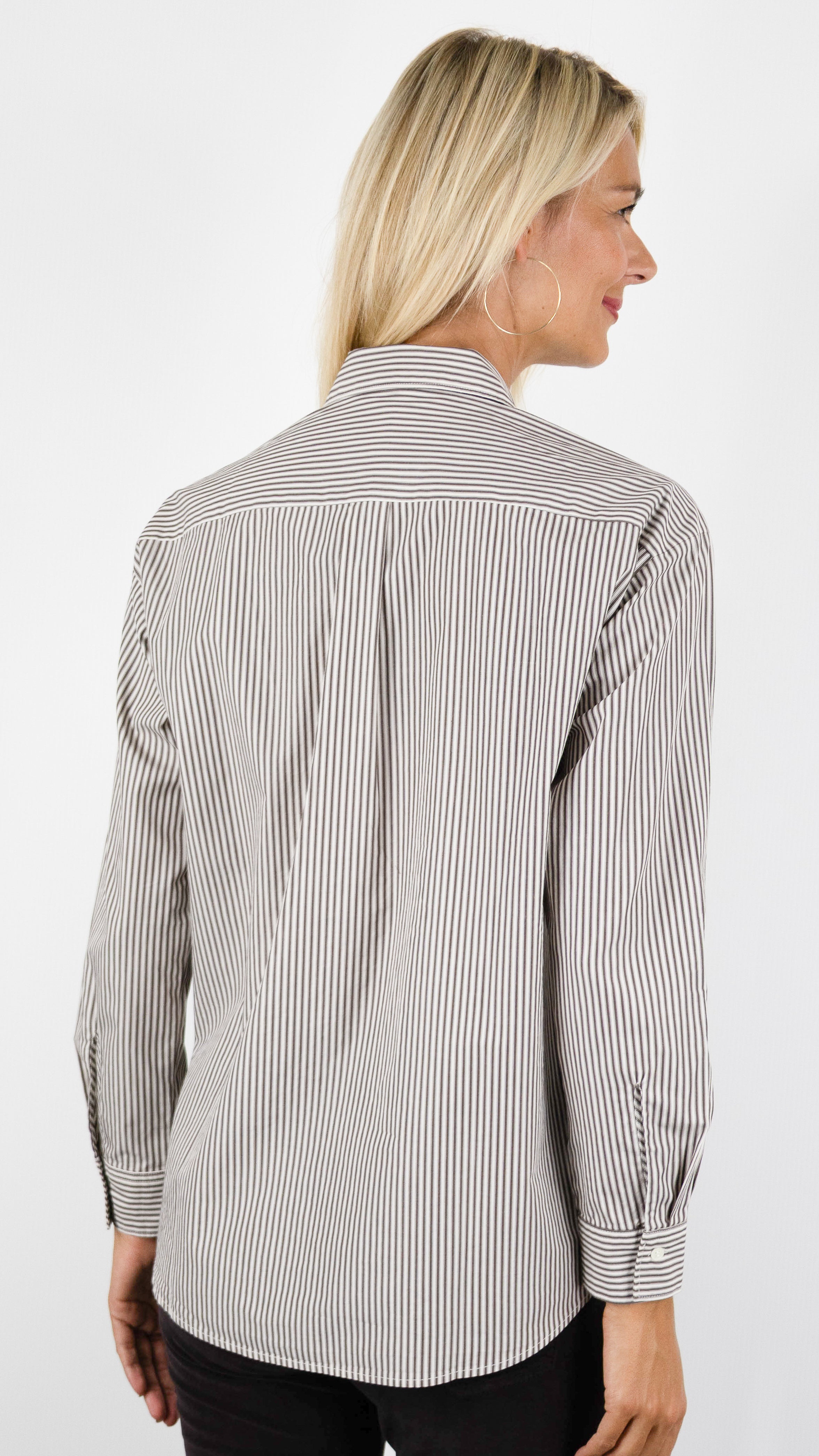 CHEMISE AMPLE RAYEE MARRON CHOCO POUR FEMME HARTFORD CINEMA