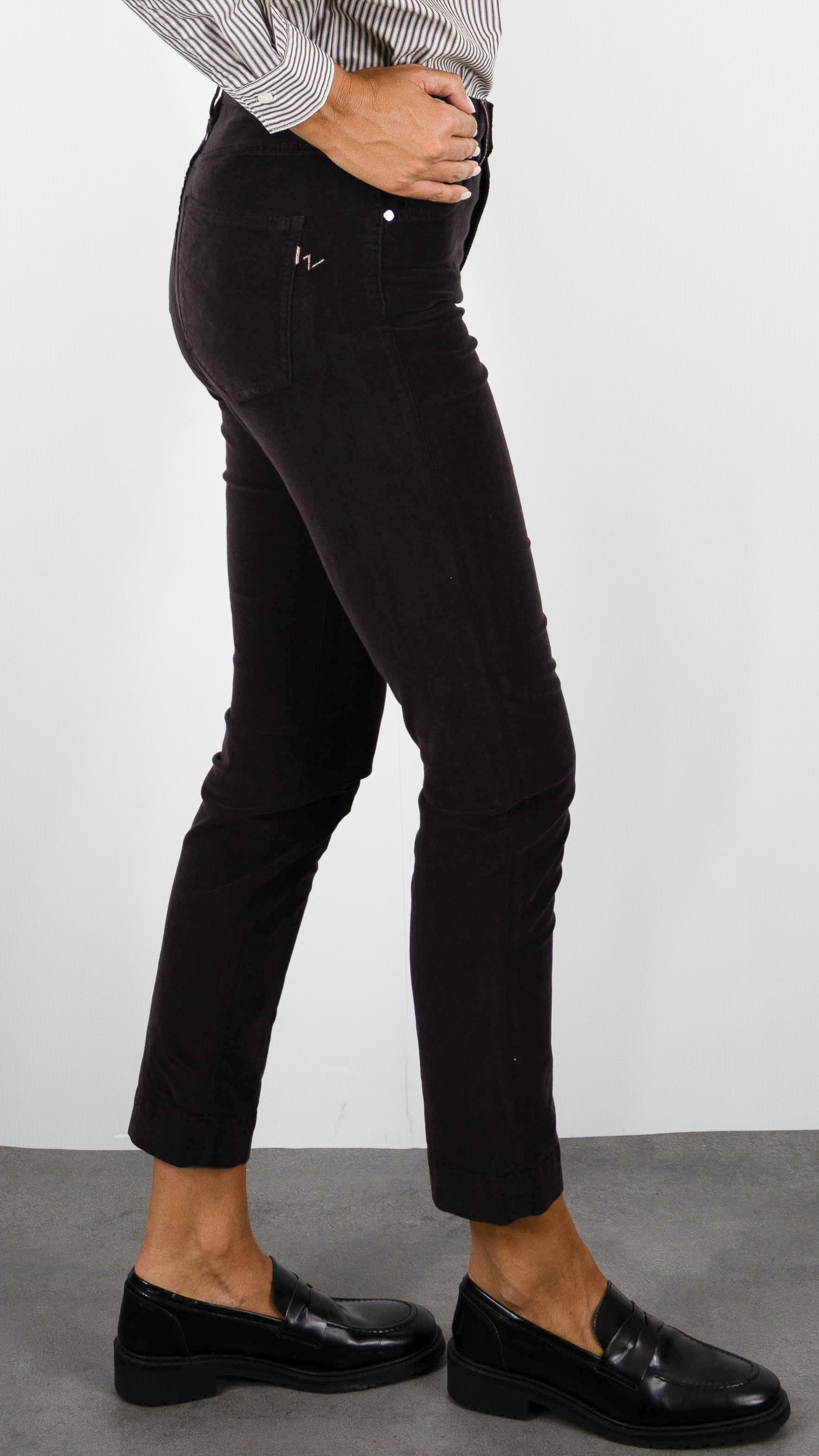 PANTALON 7/8 EN VELOURS PALATINE POUR FEMME ISLOW MARIN PALATINE CORD#COLOR_ESPRESSO/CHOCO