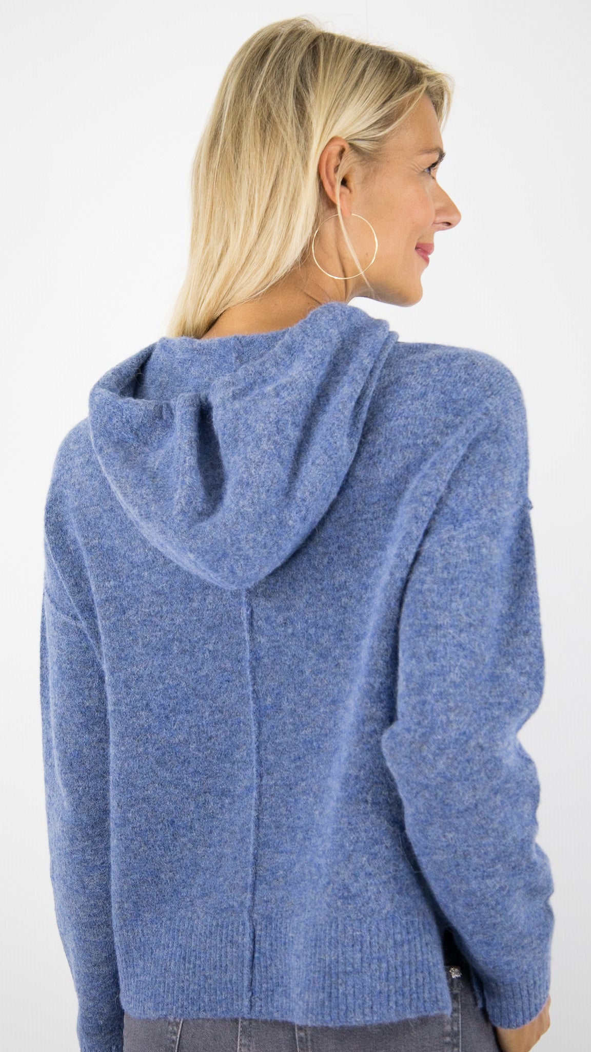 PULL A CAPUCHE MAILLE CHINEE GRISE HARTFORD MAY HOODY#COLOR_06/DENIM