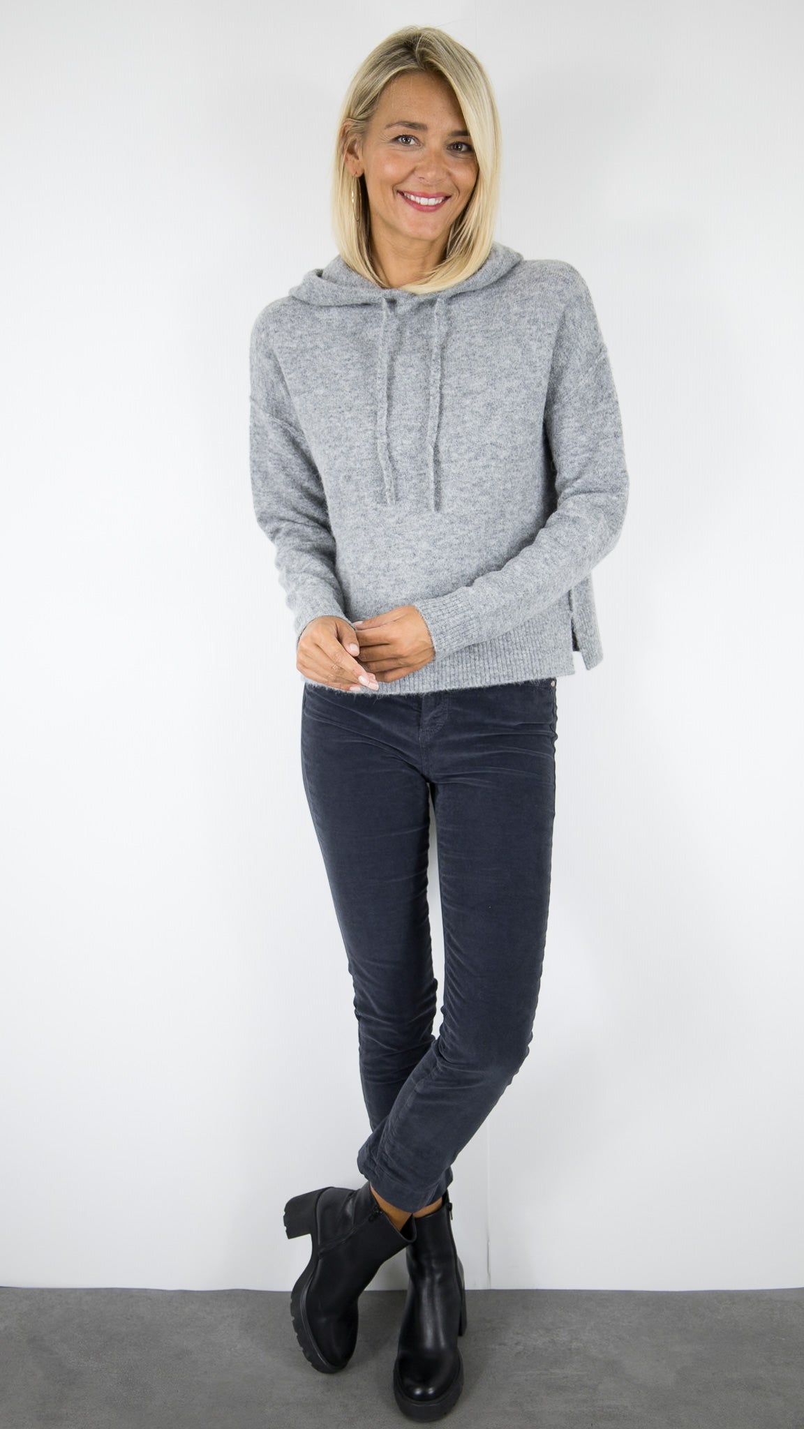 PULL A CAPUCHE MAILLE CHINEE GRISE HARTFORD MAY HOODY#COLOR_07/GREY